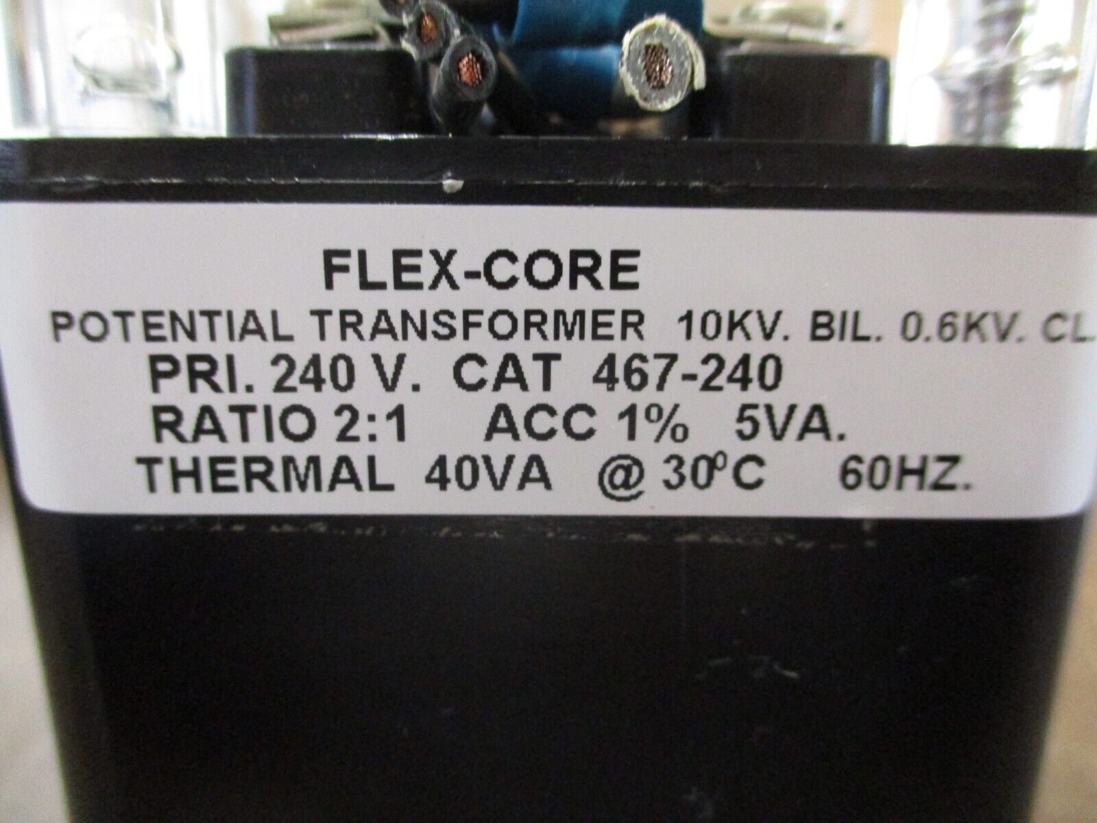 Flex-Core Potential Transformer 467-240 Pri: 240V Ratio 2:1 60Hz Used