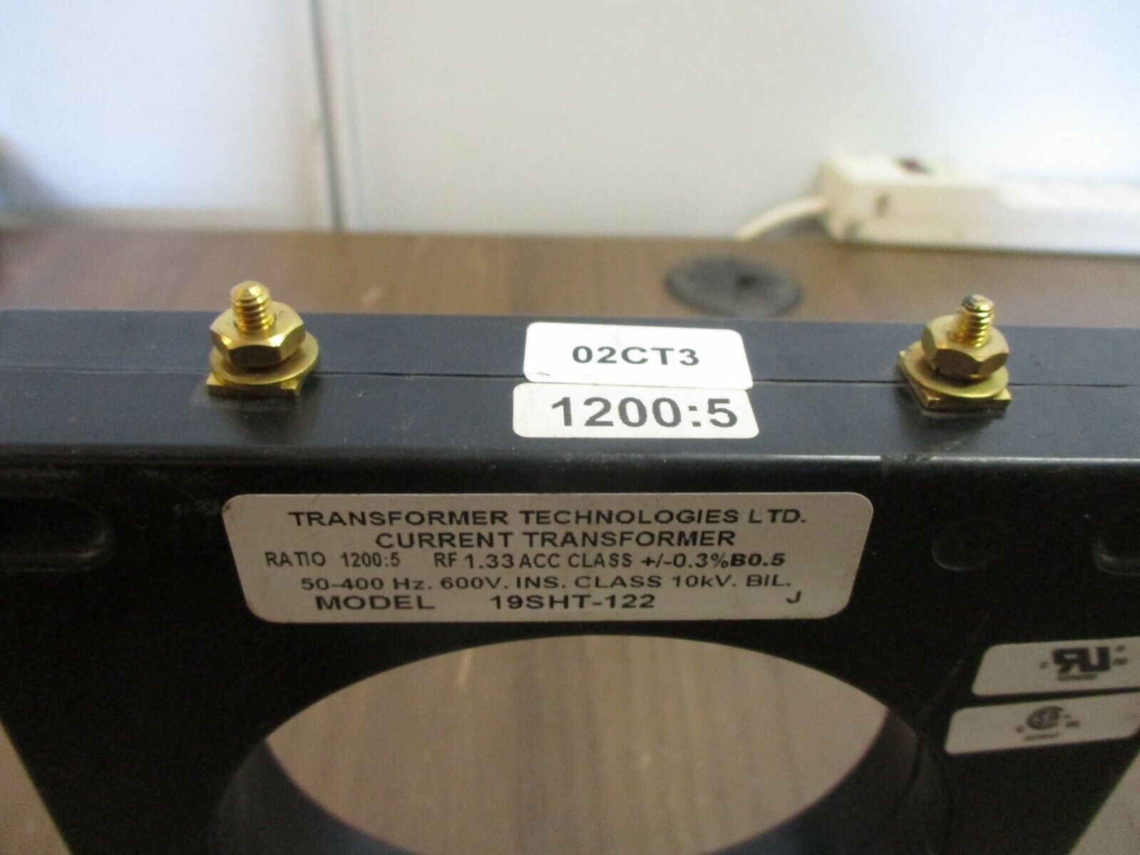 Transformer Technologies Current Transformer 19SHT-122 Ratio 1200:5A 600V Used