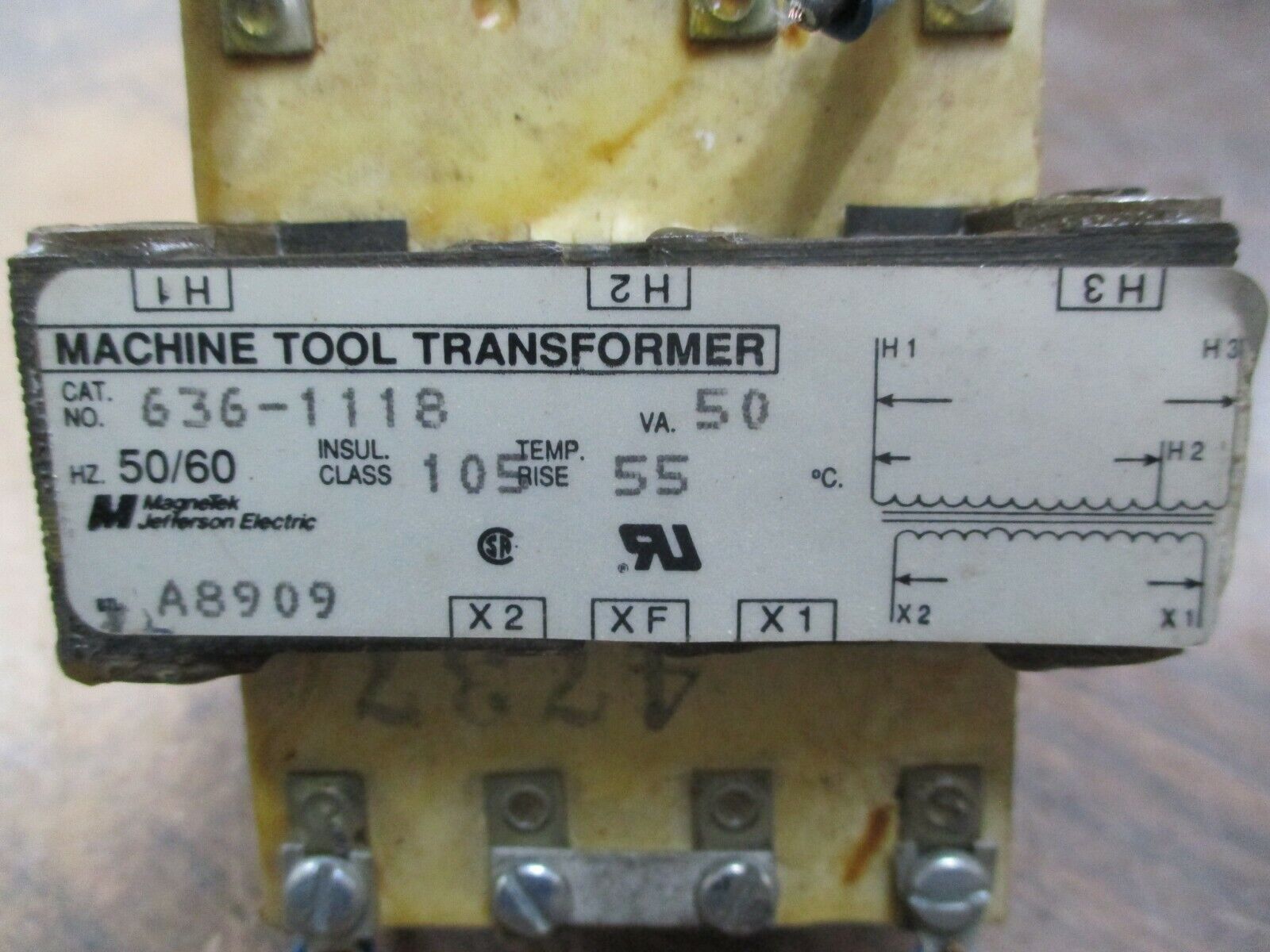 Magnetek Transformer 636-1118 50VA Pri: 415/600V Sec: 120V 50/60Hz Used