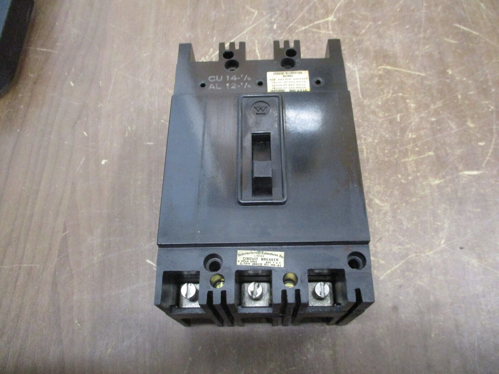 Westinghouse AB De-ion Circuit Breaker FA3040 40A 600V 3P Used