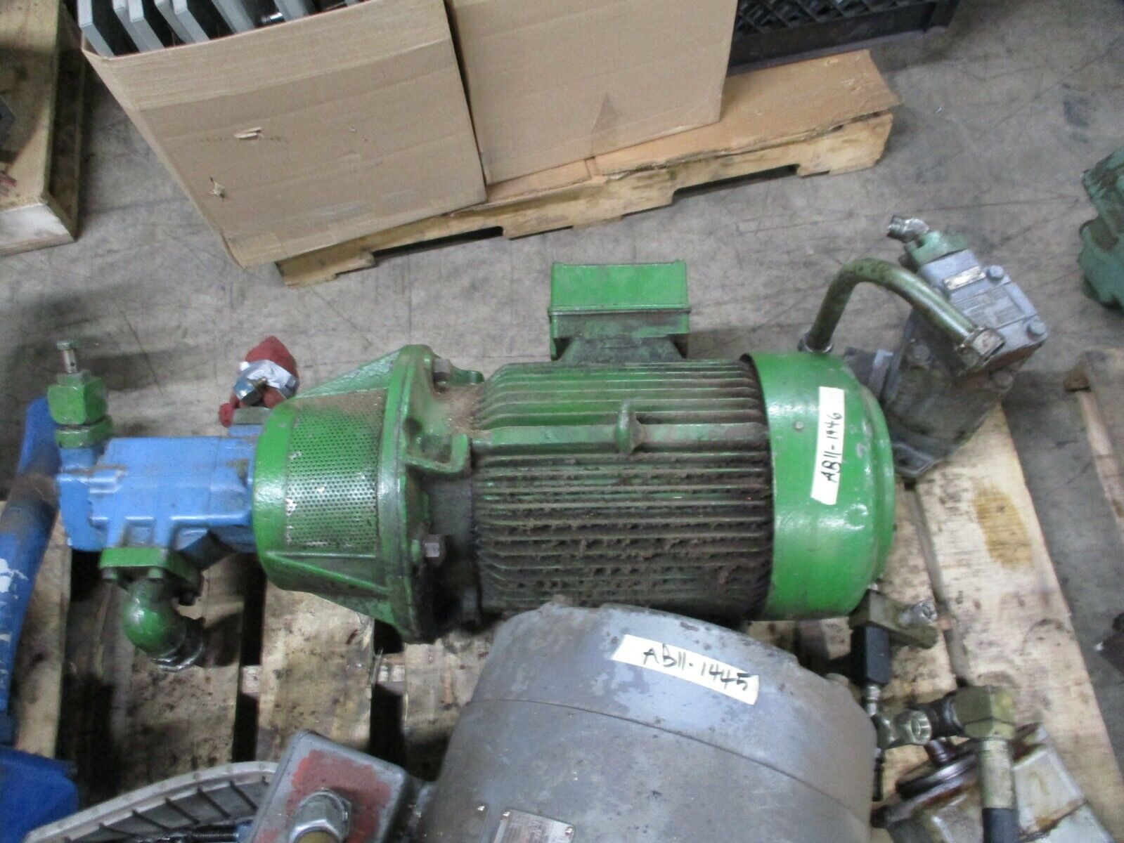 Vickers Vane Pump w/ Motor 2521V14A9 15HP 1200RPM  220/440V 42/5/24.6A Used