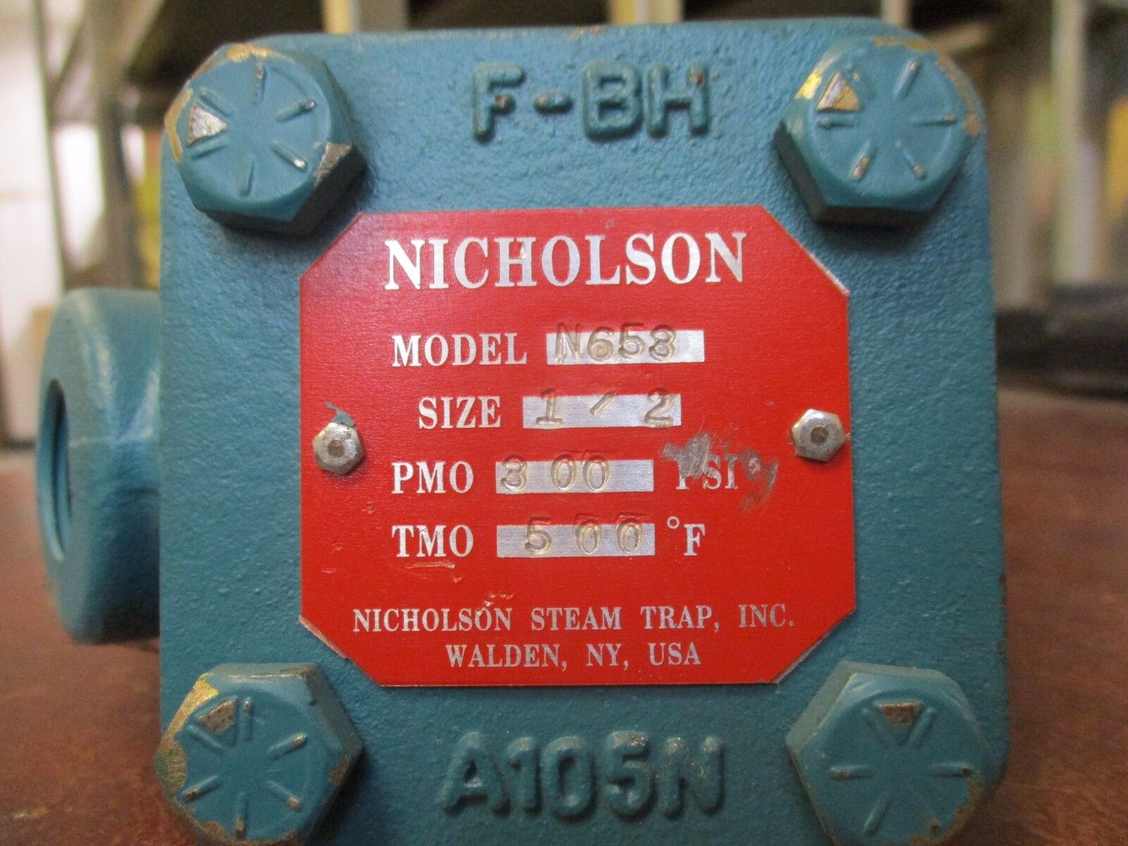 Nicholson Steam Trap N653 Size: 1/2" PMO: 300 PSI Used