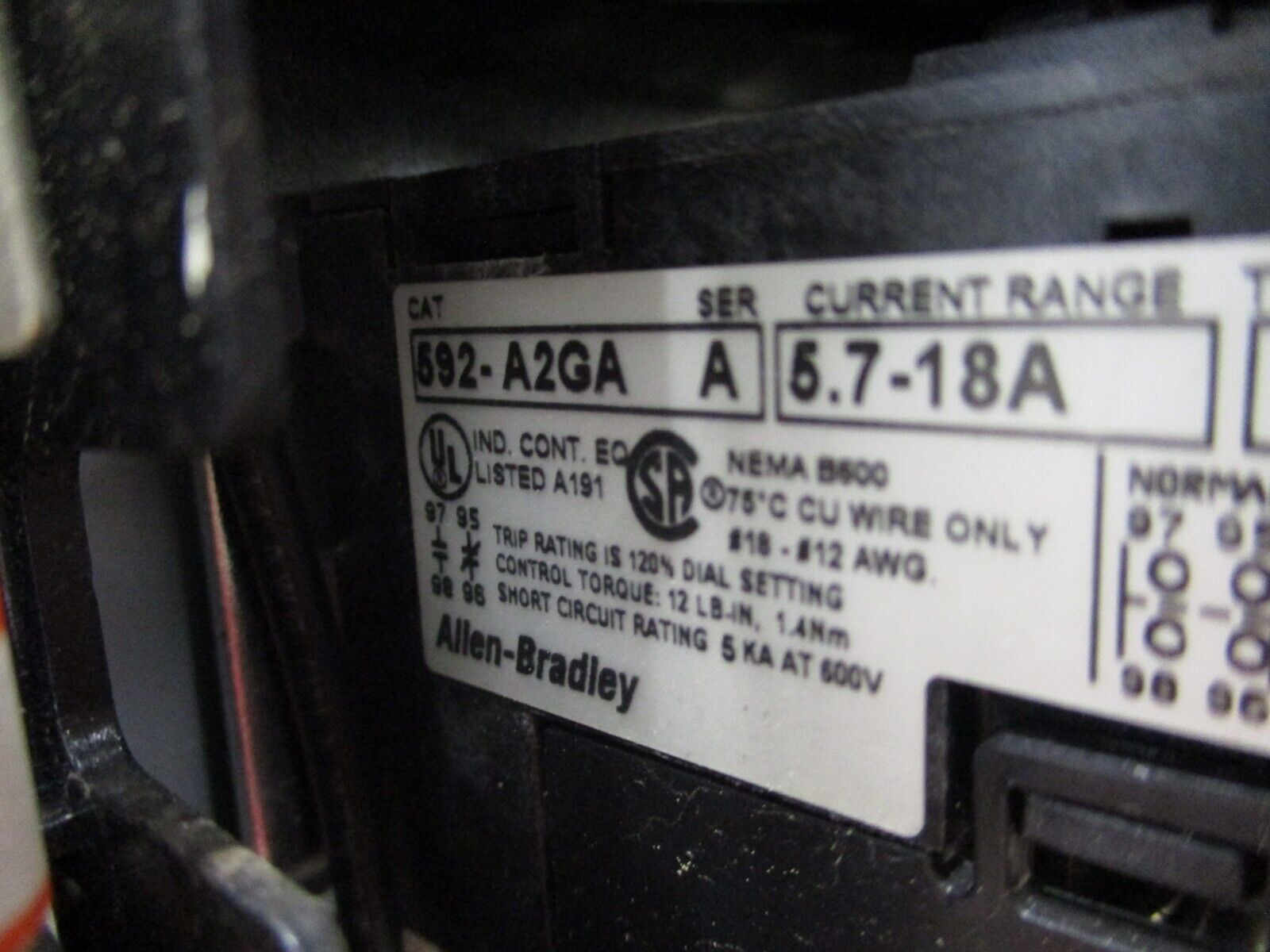 Allen-Bradley Centerline 2100 MCC Bucket Size 1 115-120V Coil 480V 3Ph Used