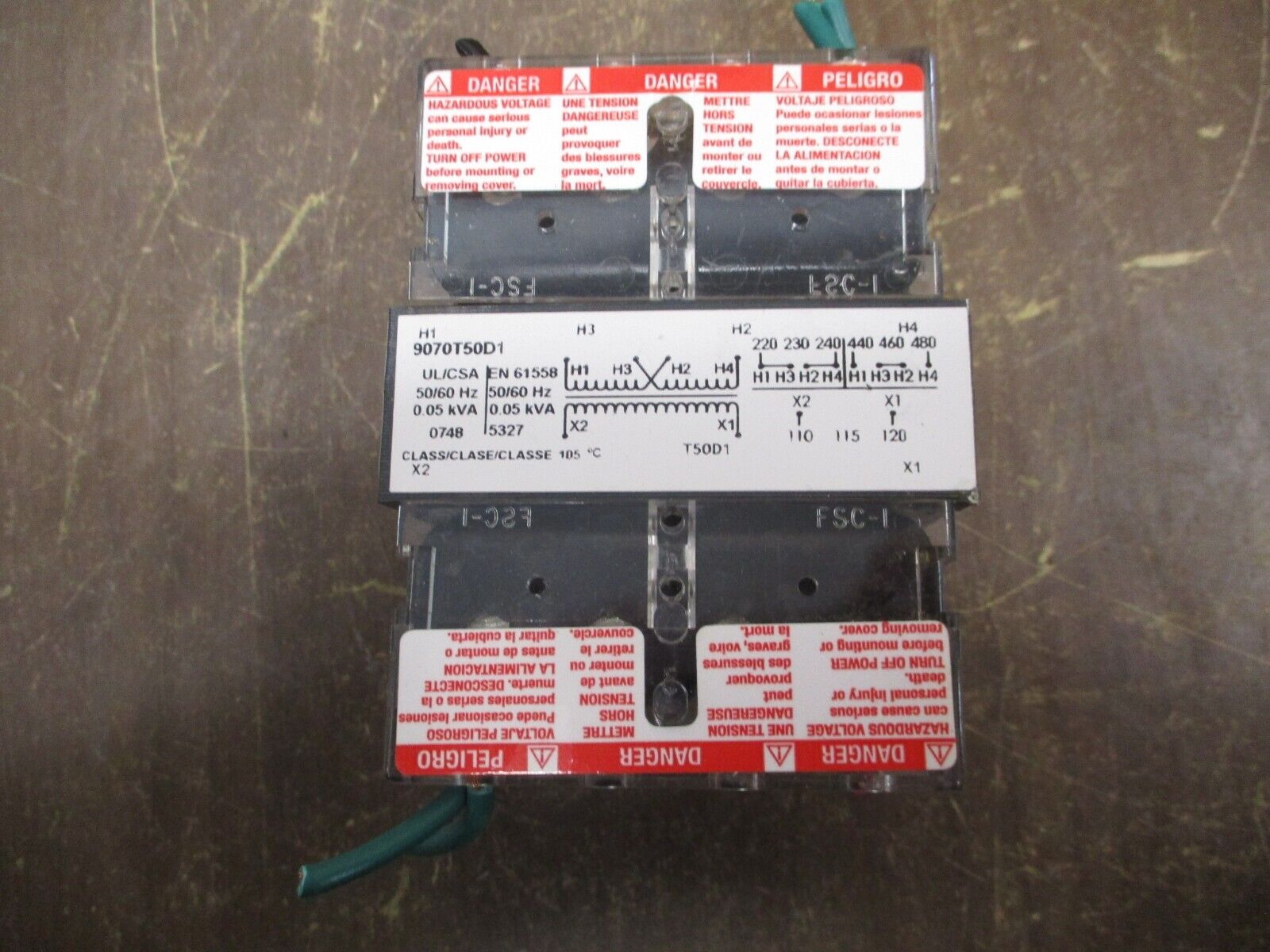 Square D Control Transformer 9070T50D1 0.05kVA Pri: 240/480V Sec: 120V 50/60Hz