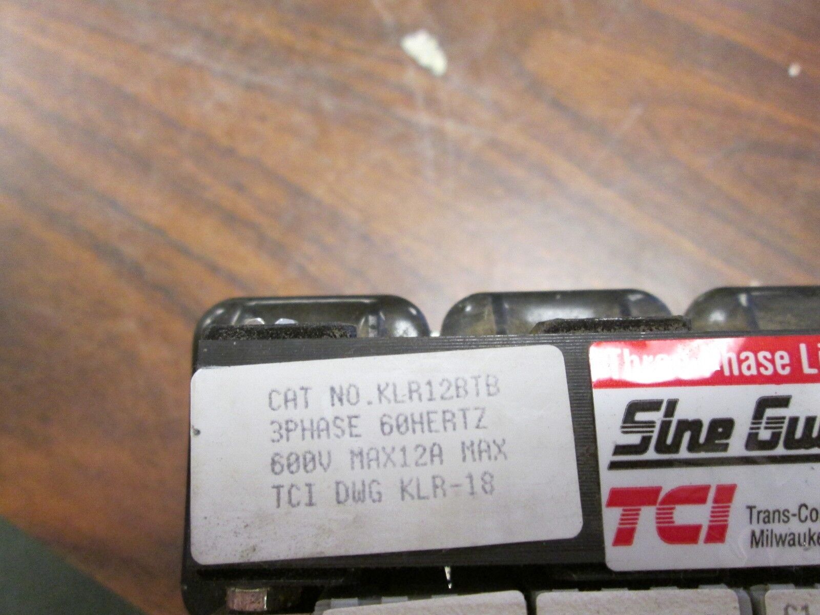 TCI Sine Guard Line Reactor KLR12BTB 12A 600V 3PH Used