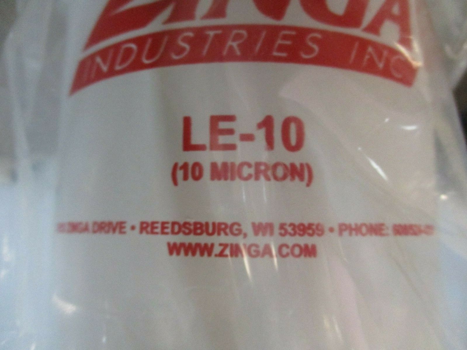 Zinga Filter Element LE-10 10 Micron *No Box* New Surplus