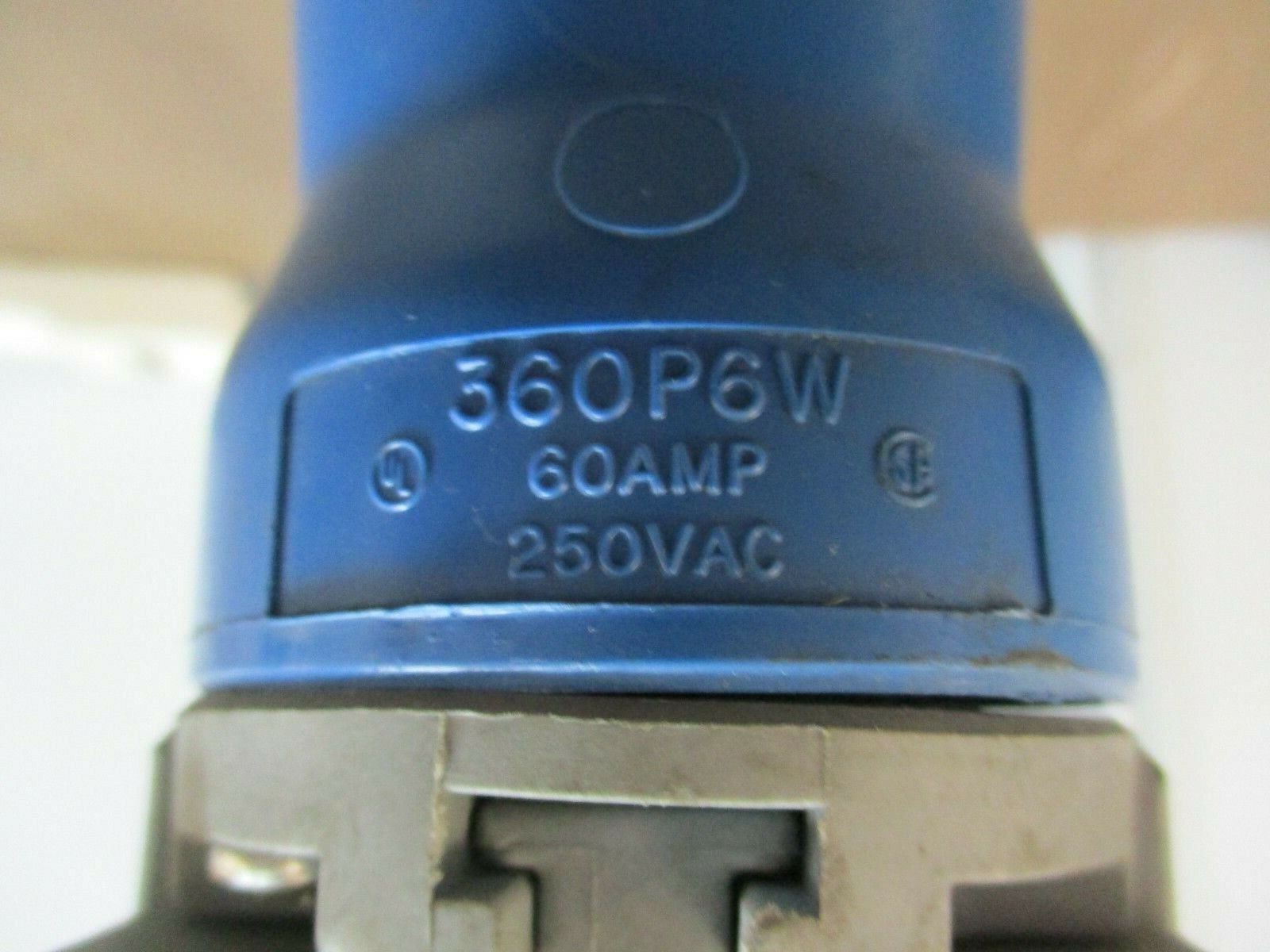 Hubbell Plug 360P6W 60A 250V 2P 3W Watertight Used