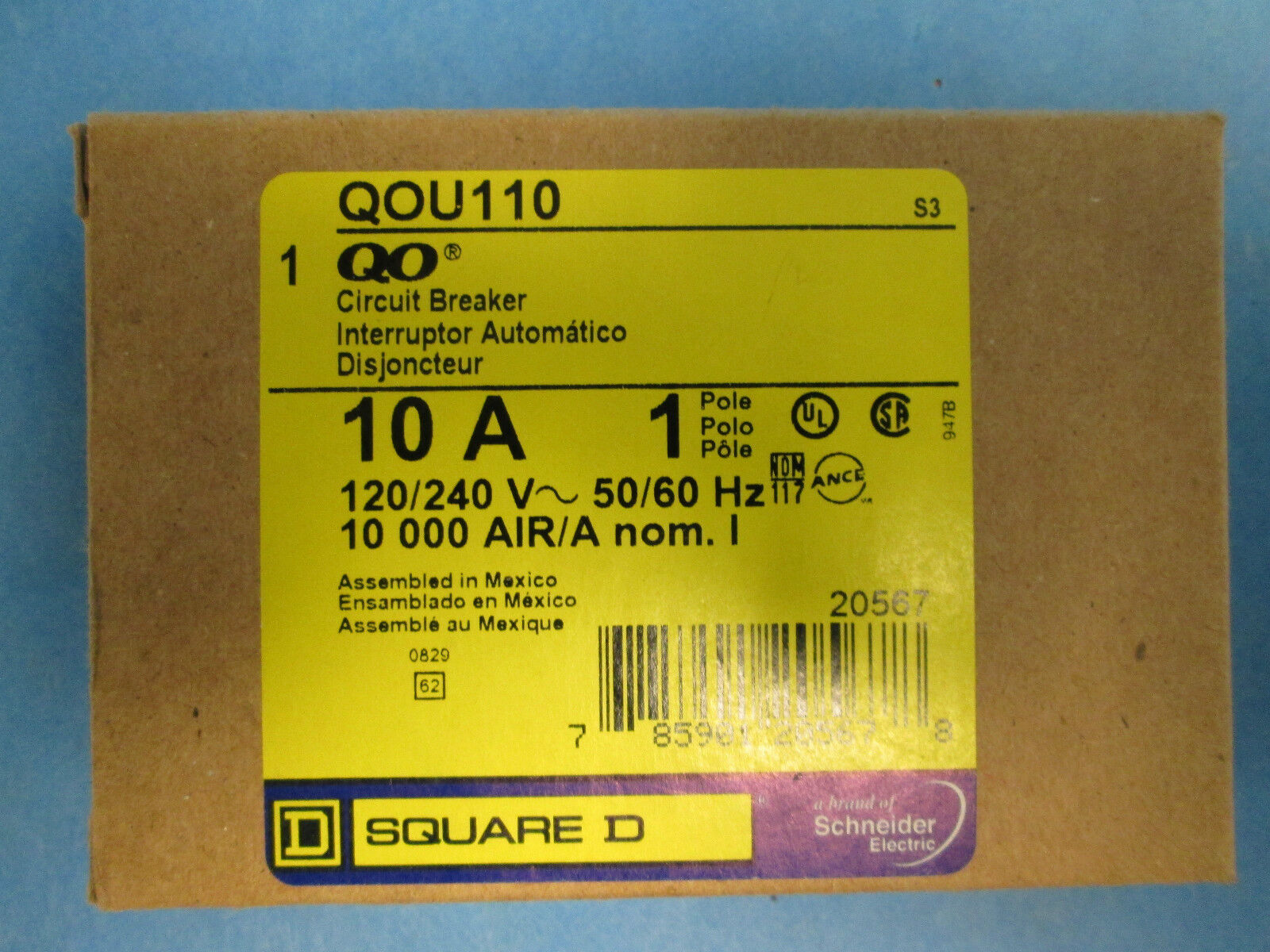 Square D Circuit Breaker QOU110 10A 120/240V 1 Pole NEW!!!