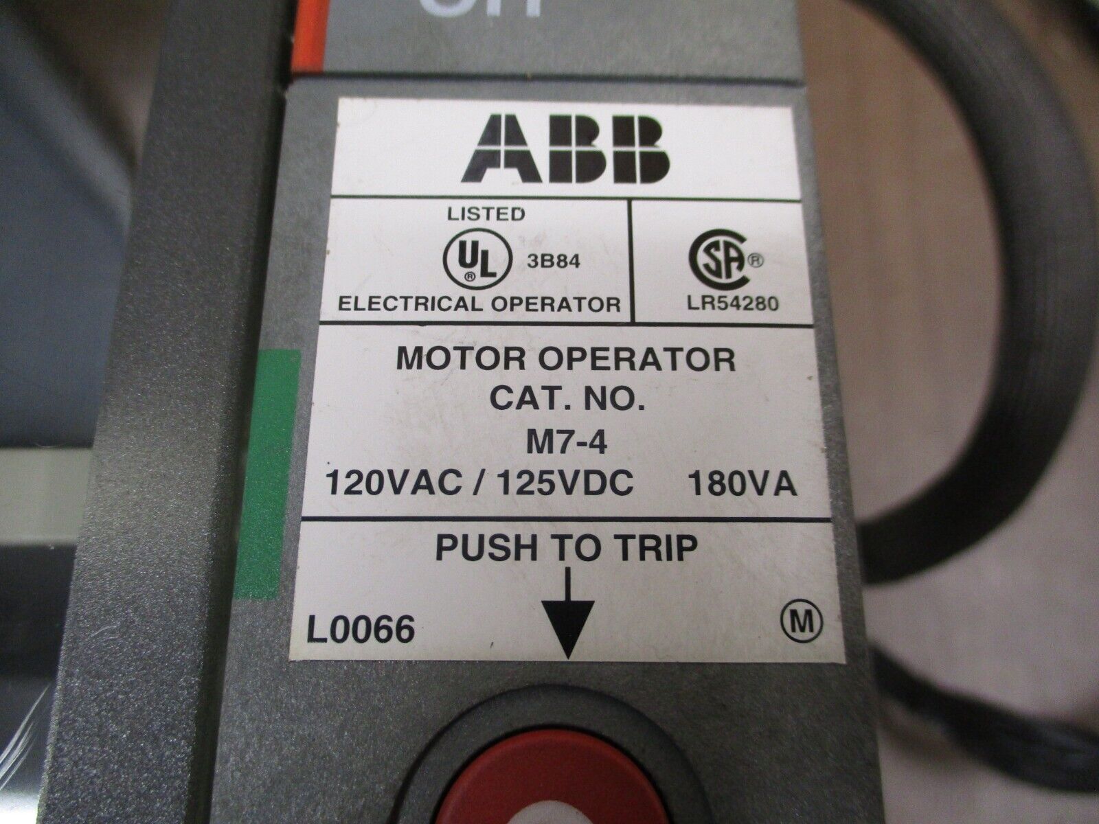 ABB SACE Circuit Breaker S7H PR211 1200A 600V 3P w/ Meter Operator Used