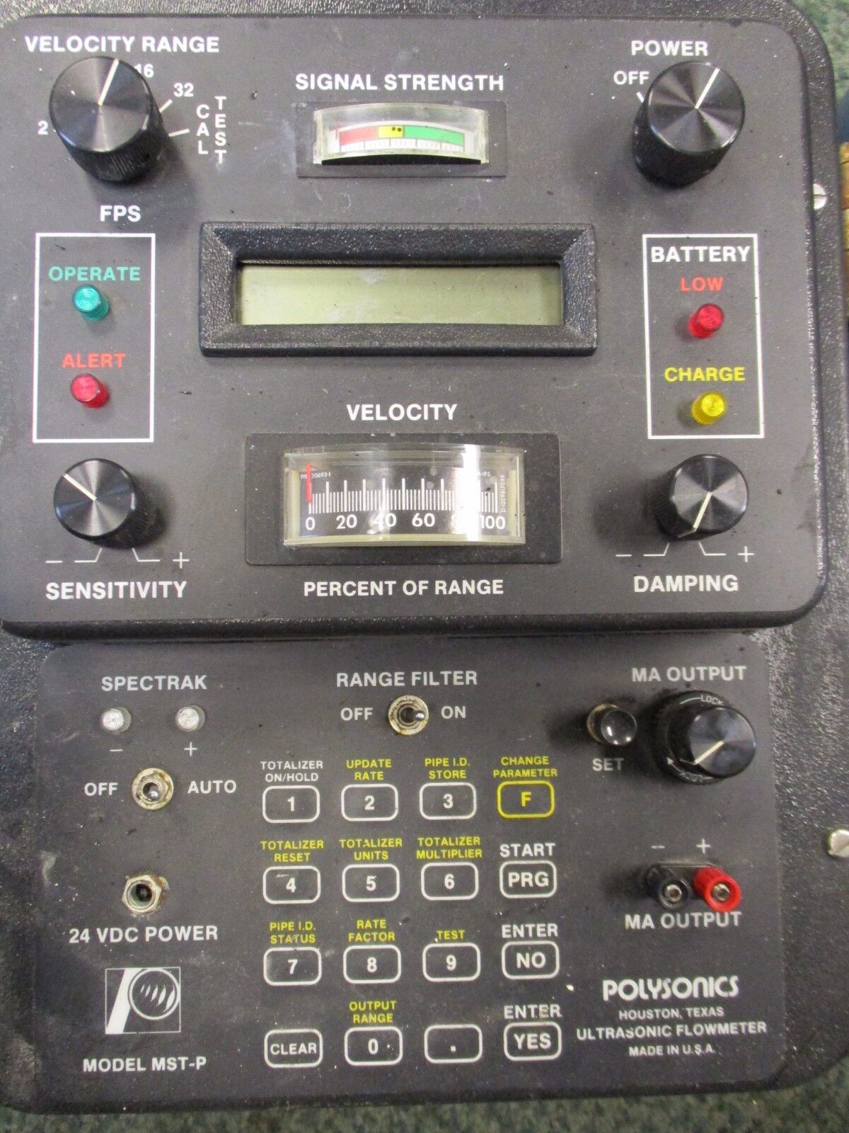 Polysonics Ultrasonic Digital Flowmeter MST-P 24VDC Output: 4-20mA Range: 32FPS