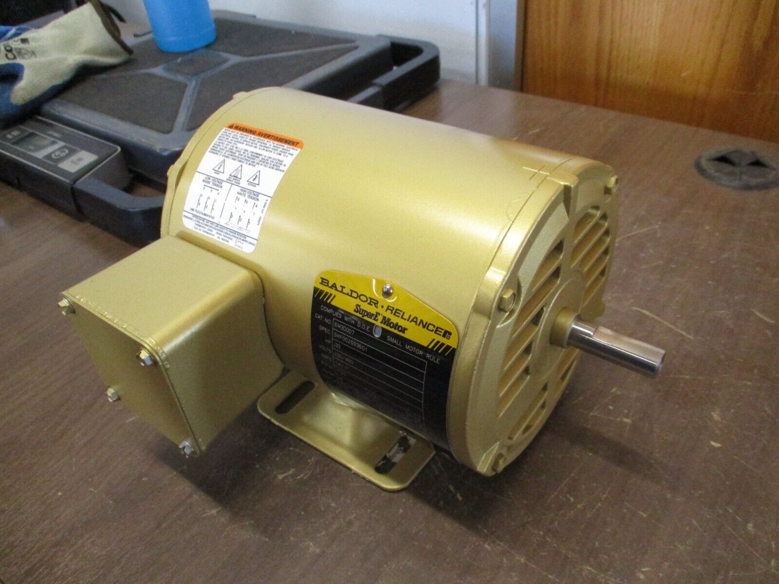 Baldor Motor EM30007 0.33HP 230/460V 1.4/0.7A 1800RPM 3Ph 60Hz New Surplus