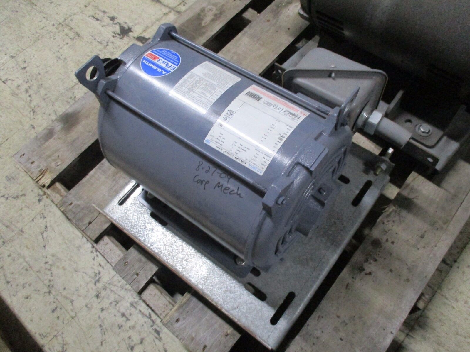 A.O. Smith AC Motor 7-850013-01-OJ 15HP 1770RPM S254T Encl:DP 200V 43.4A Used