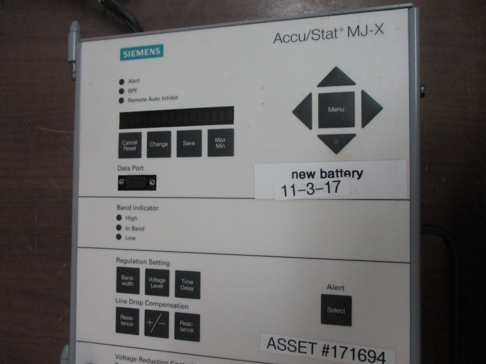 Siemens Accu/Stat MJ-X Voltage Regulator Control Panel C-61310 Used