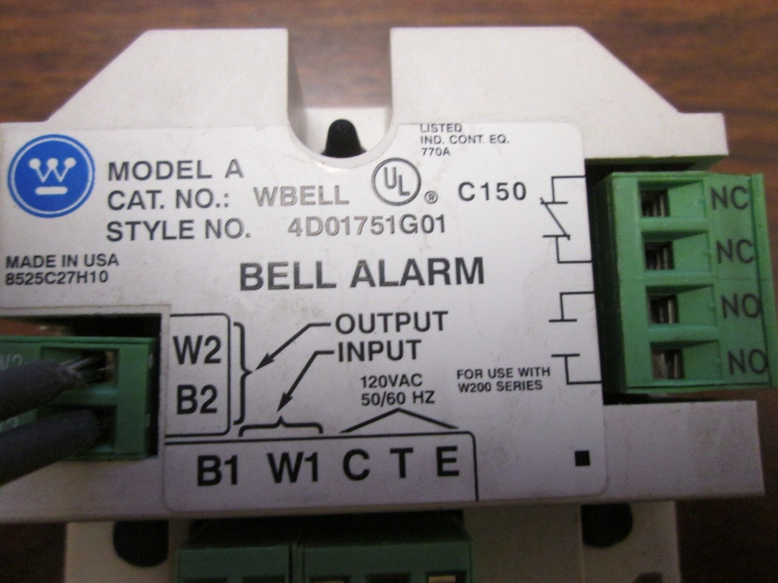 Westinghouse Bell Alarm  4D01751G01  Model A  Wbell  Used