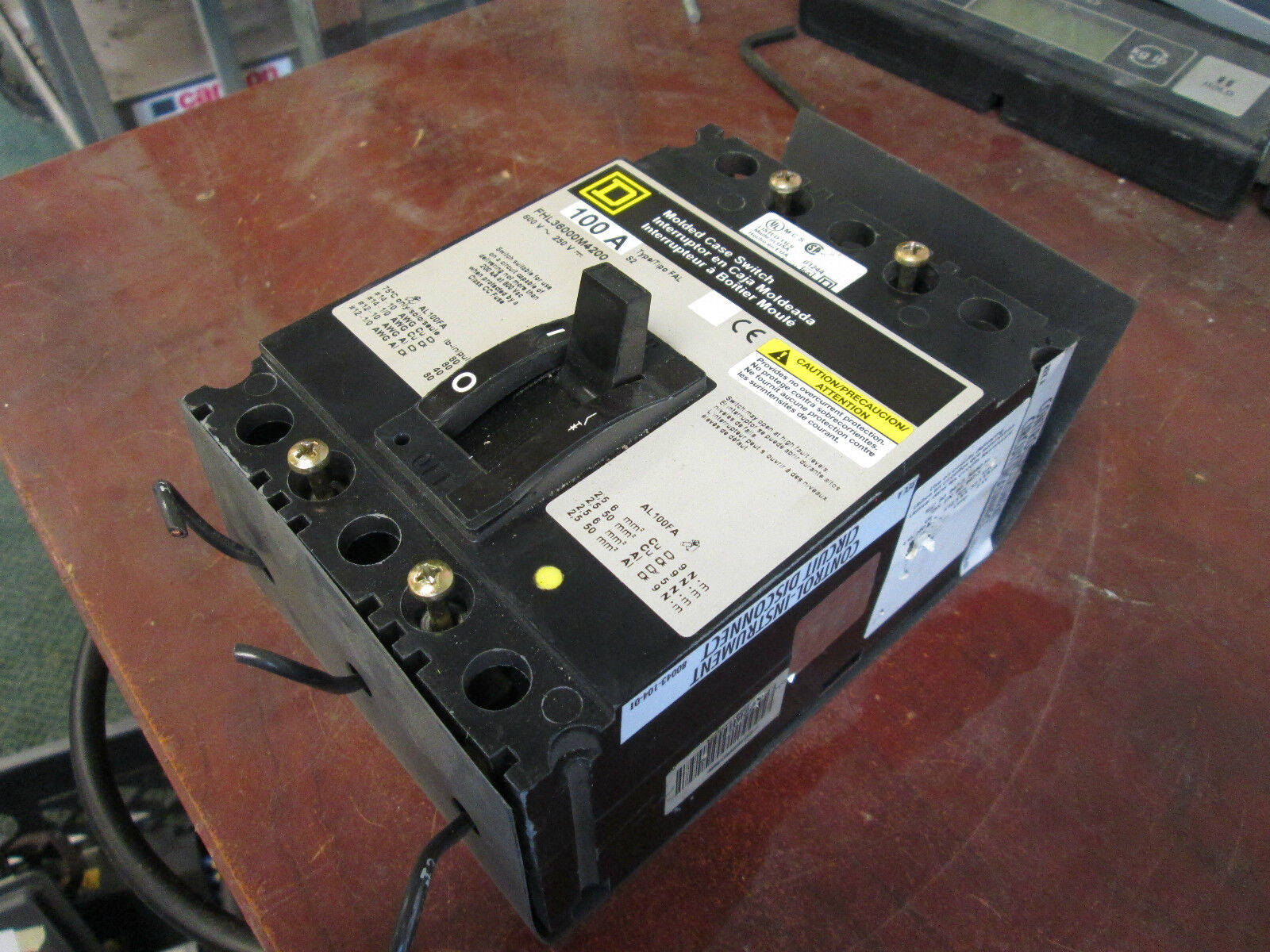 Square D Circuit Breaker FHL36000M4200 100A 3P Used