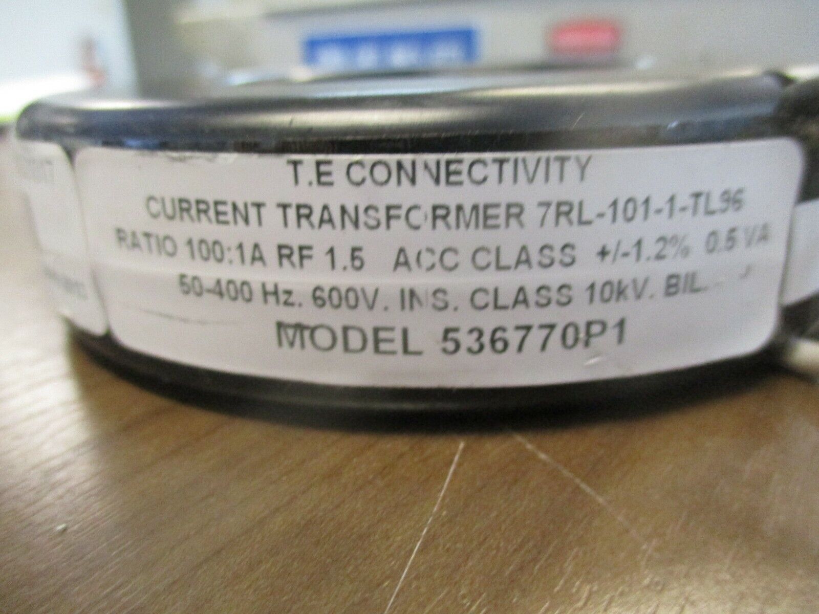 TE Connectivity Current Transformer 7RL-101-1-TL96 Ratio 100:1A 600V Used