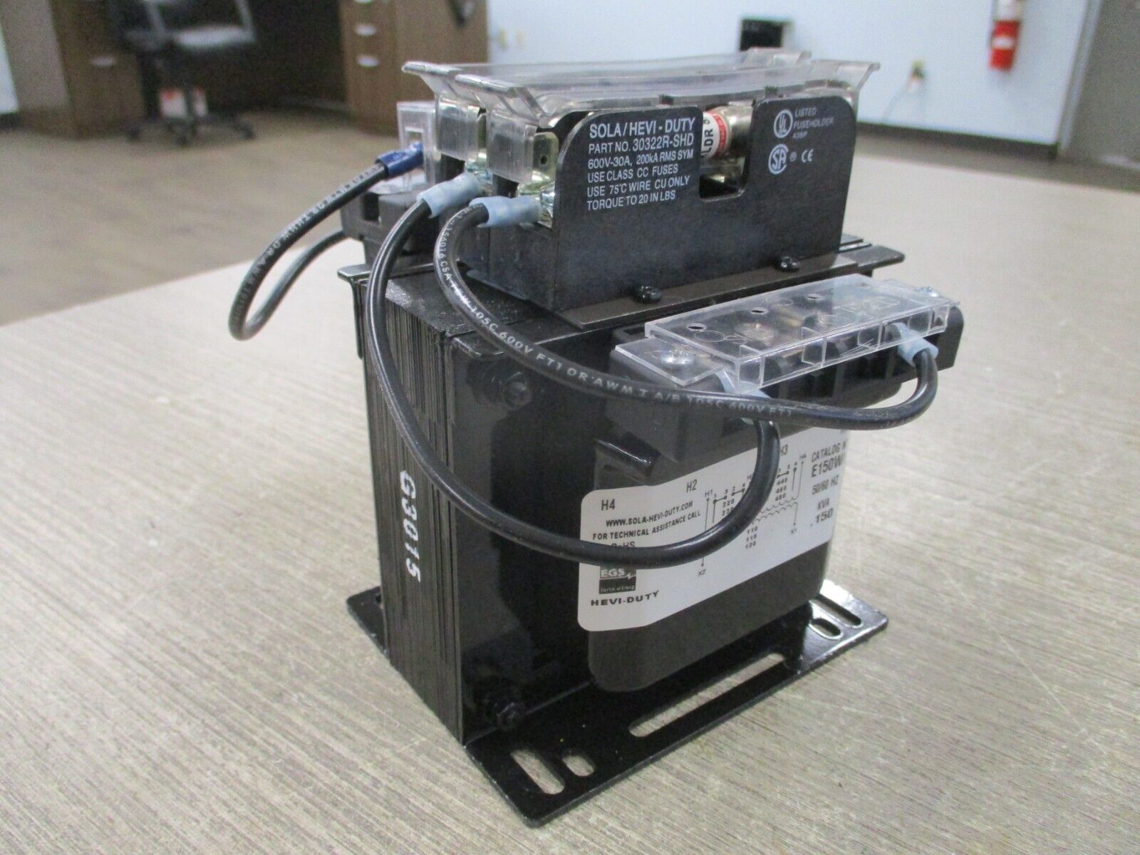 Hevi-Duty Transformer E150WA 0.150 kVA Pri : 240/480V Sec: 120V 50/60Hz Used