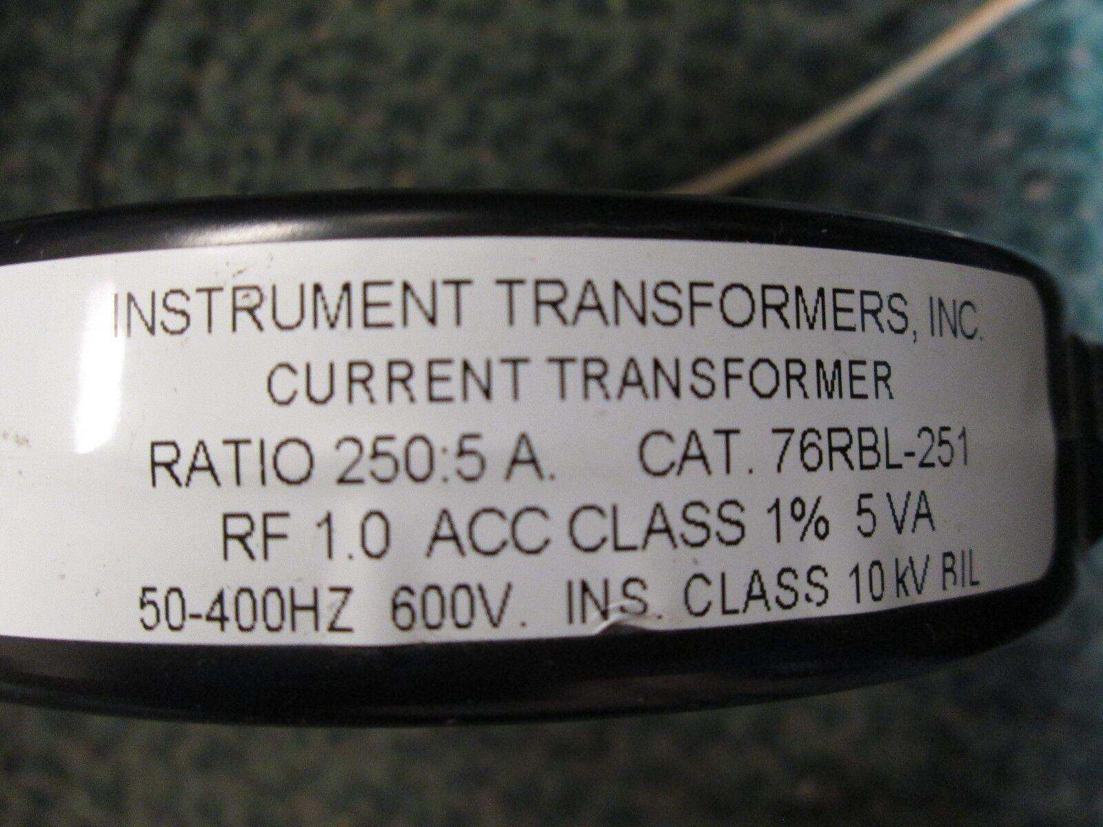 Instrument Transformer Current Transformer 76RBL-251 Ratio 250:5 50-400Hz Used