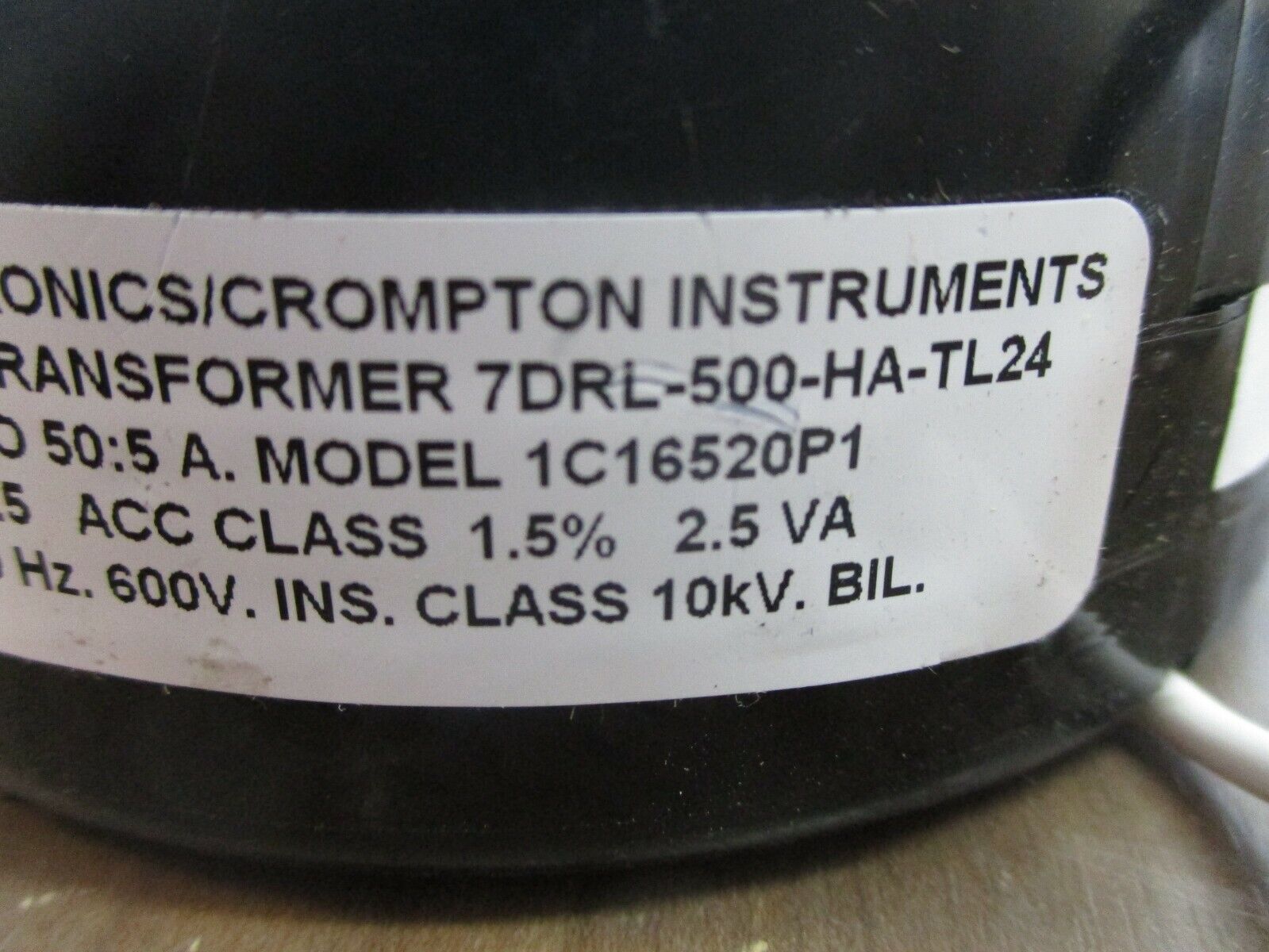 Tyco/Crompton Current Transformer 7DRL-500-HA-TL24 Model: 1C16520P1 Ratio 50:5A