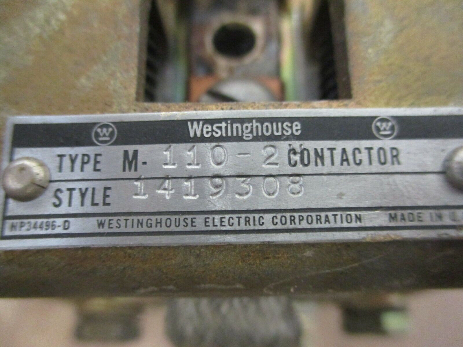 Westinghouse Contactor M-110-2H Style:1419308 125VDC Coil Used