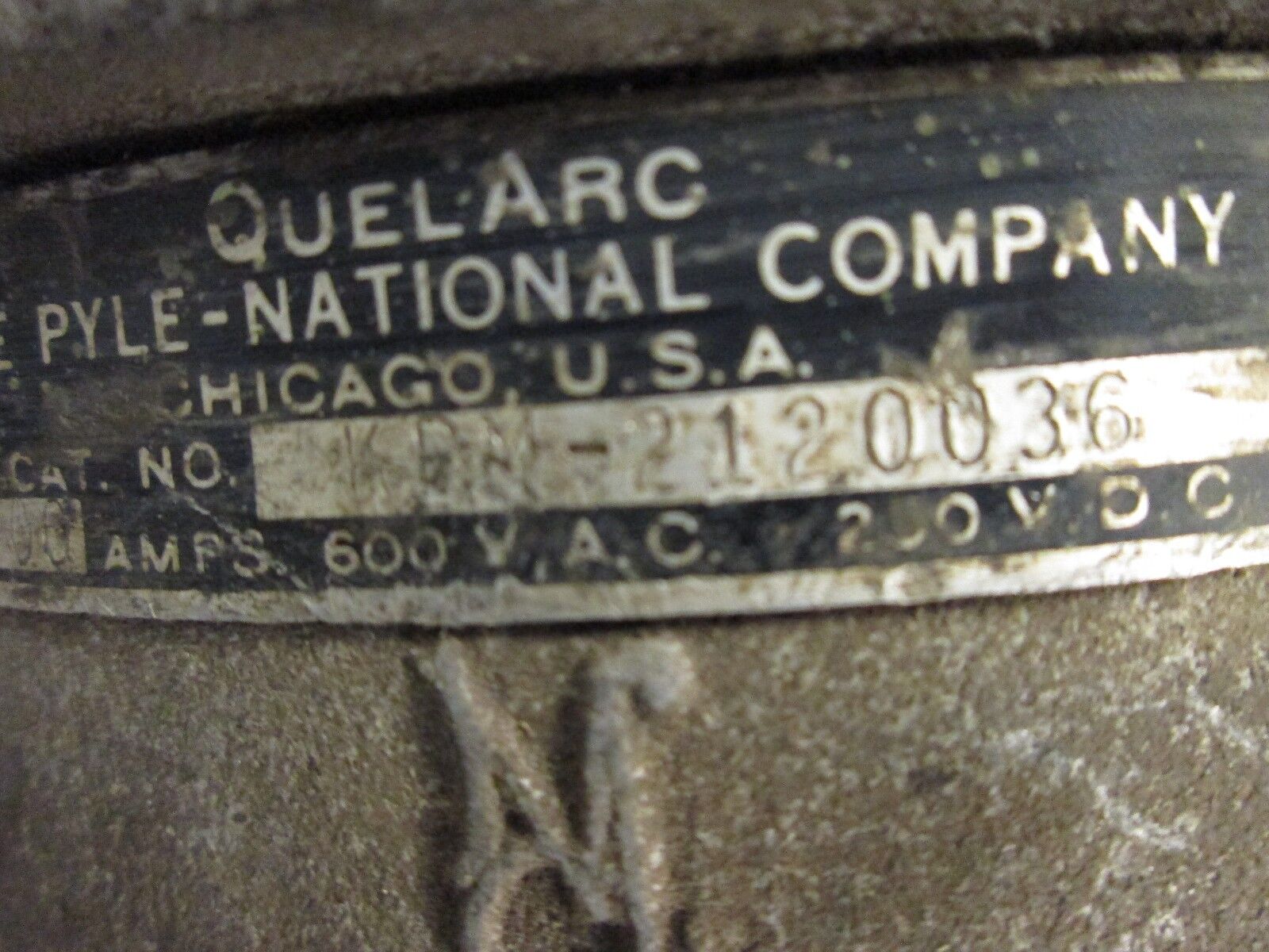 Pyle National Quelarc Plug KPM-2120036 200A 600V 3W Used