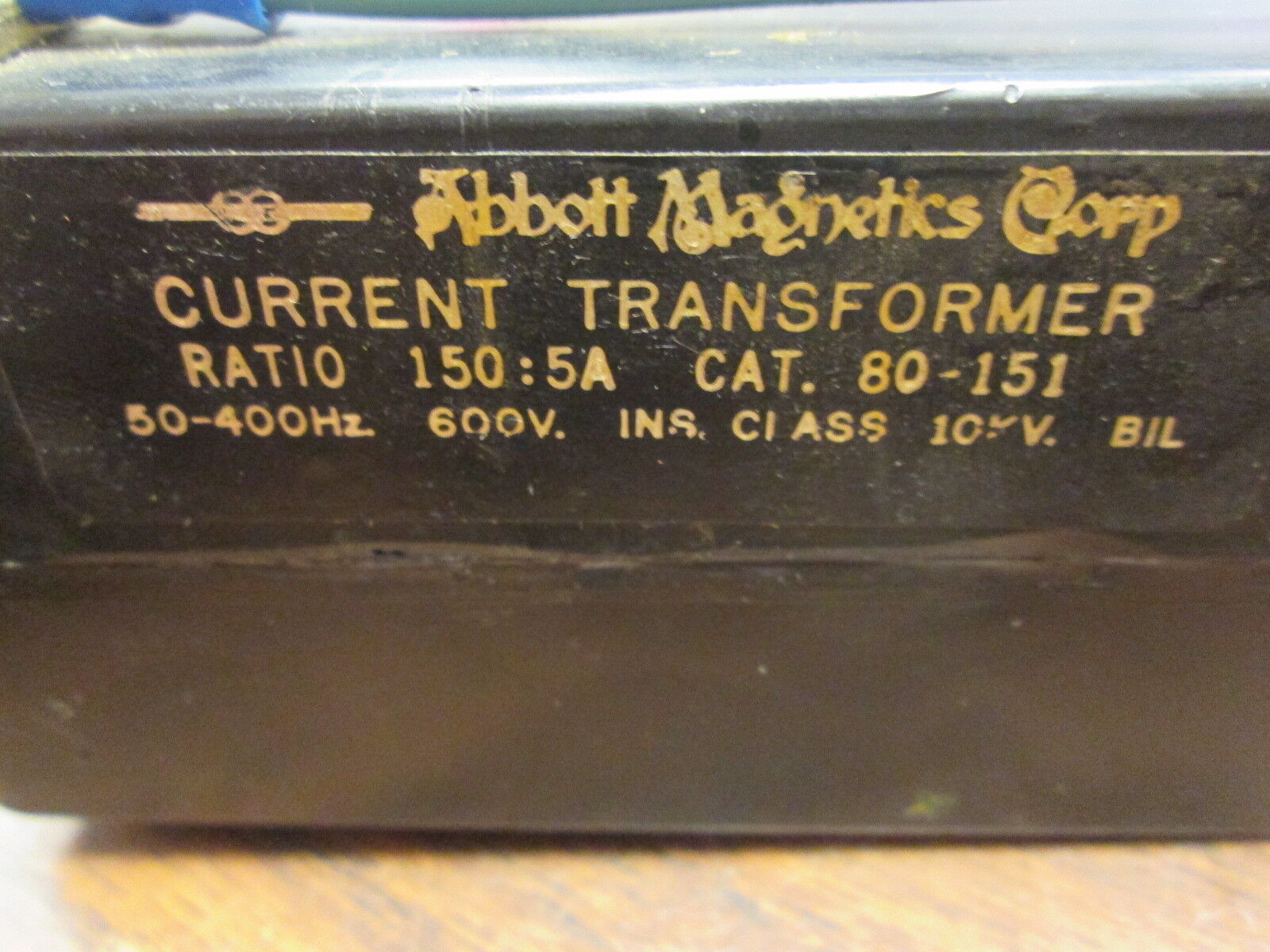 Abbott Magnetics Current Transformer 80-151 Ratio 150:5A 600V 50-400Hz 10KV BIL