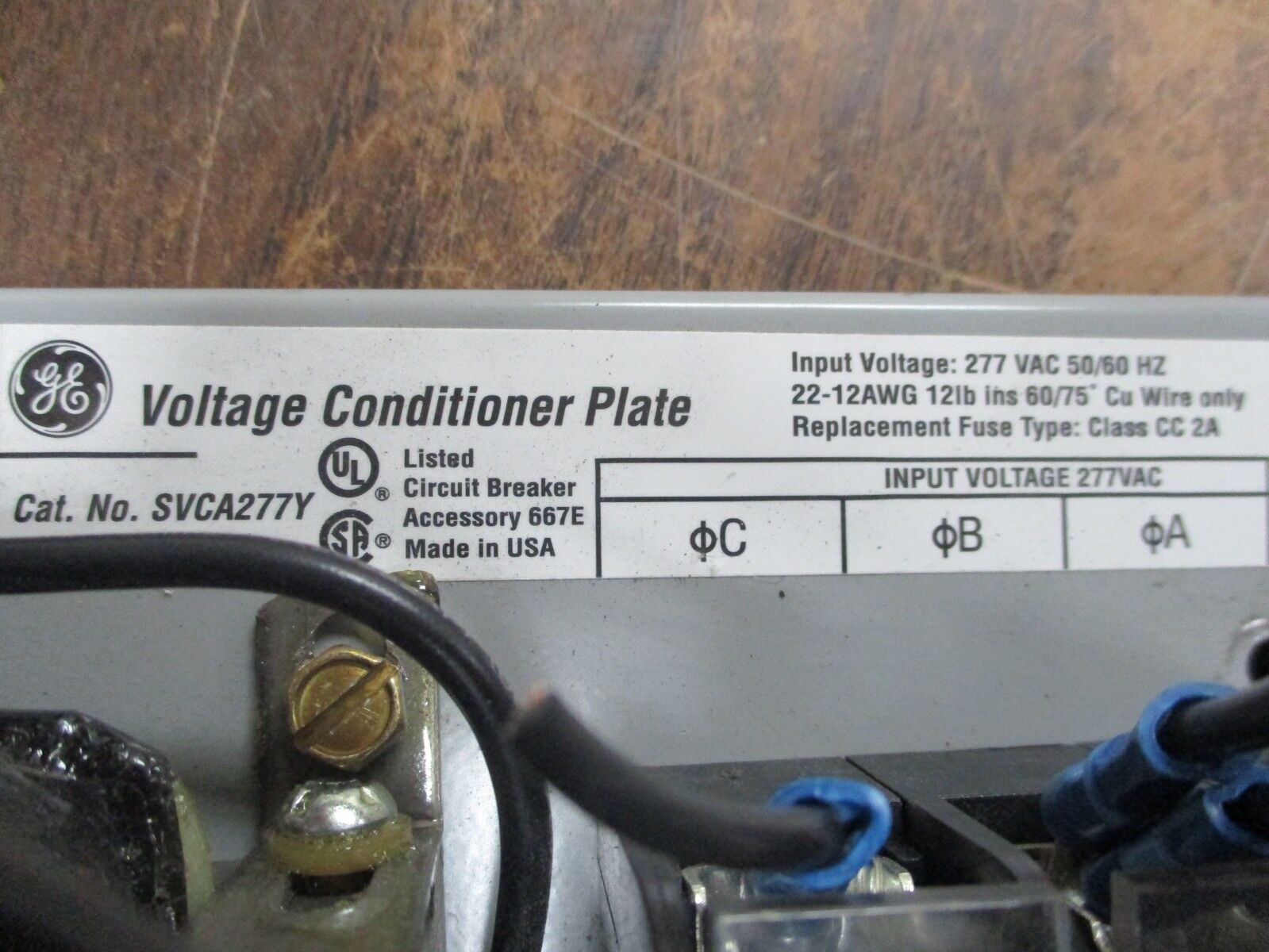 GE Voltage Conditioner Plate SVCA277Y 277VAC 50/60Hz Used