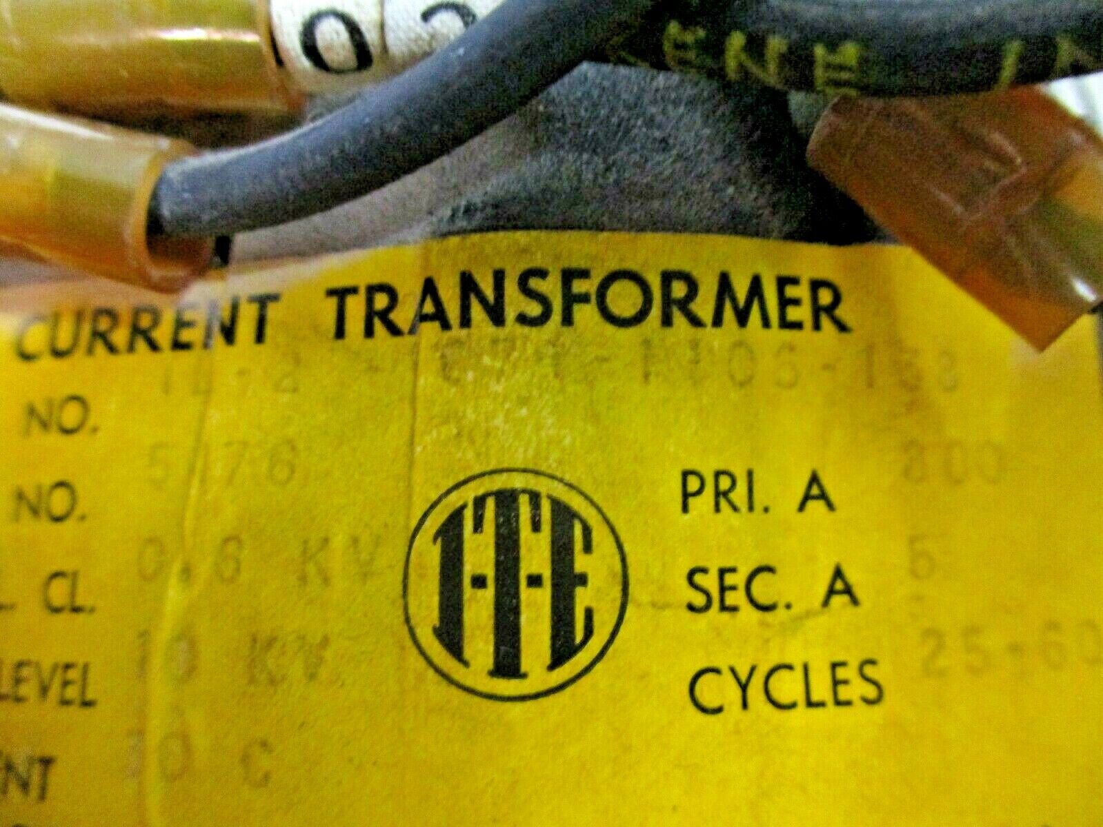 ITE Current Transformer TL-2-C71-1106-138 Ratio 800:5A 600V 25-60Hz 10kV BIL