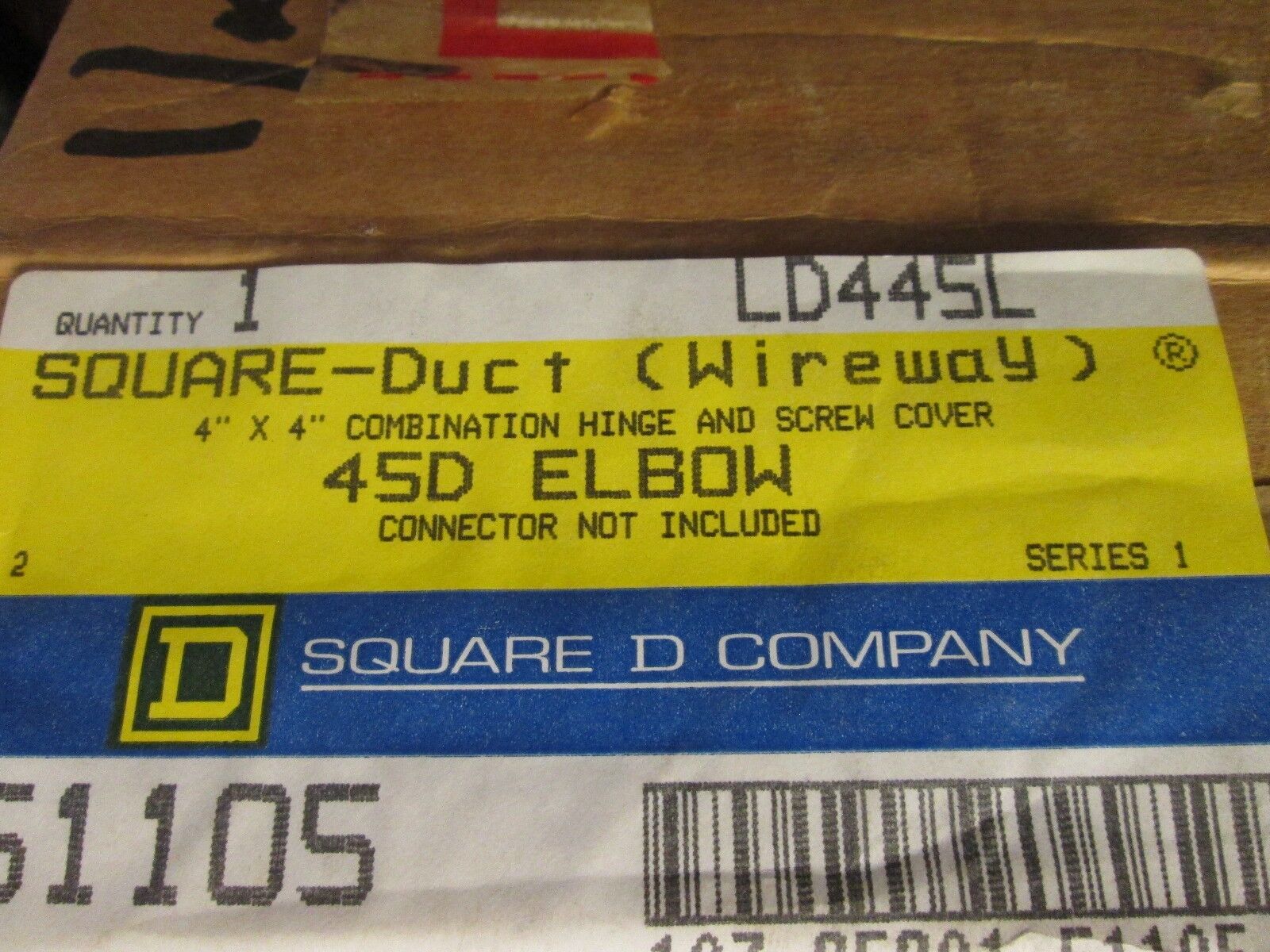 Square D 45° Elbow Wireway LD445L New Surplus