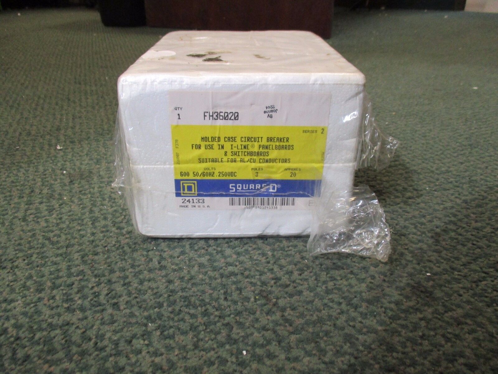 Square D Circuit Breaker 20A 600V 3P New Surplus