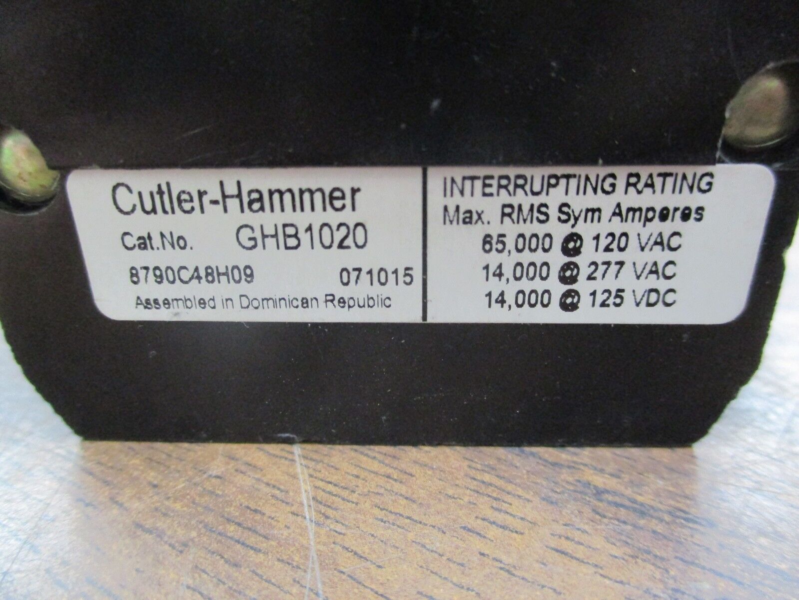 Cutler-Hammer Circuit Breaker GHB1020 20A 277V 1P New Surplus