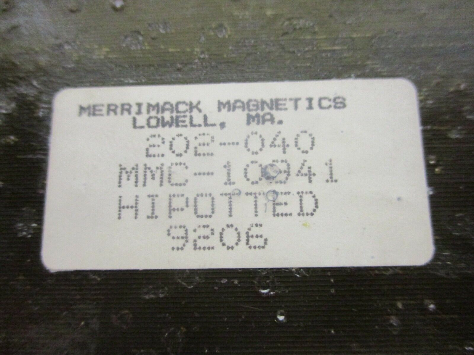 Merrimack Magnetics Transformer 202-040 Used