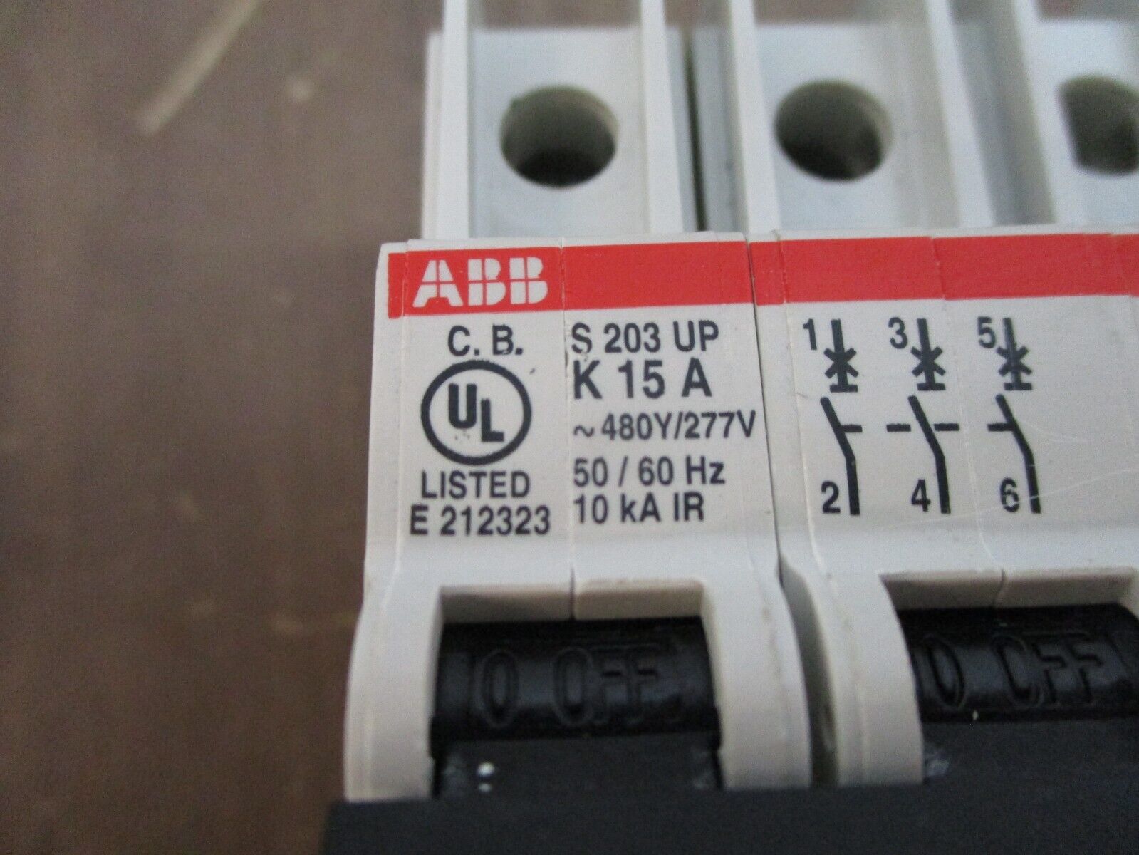 ABB Circuit Breaker S 203 UP K15A 15A 480Y/277V 3P w/ Aux Used