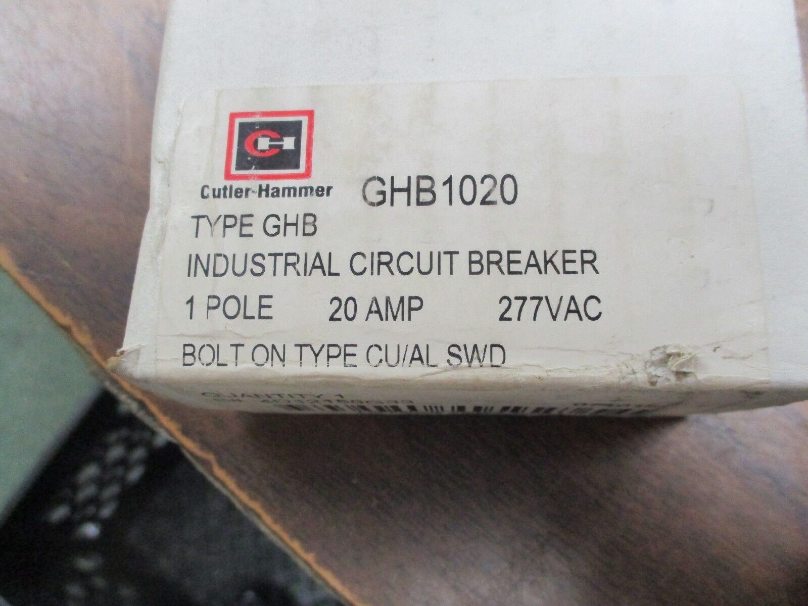 Cutler-Hammer Circuit Breaker GHB1020 20A 277V 1P New Surplus