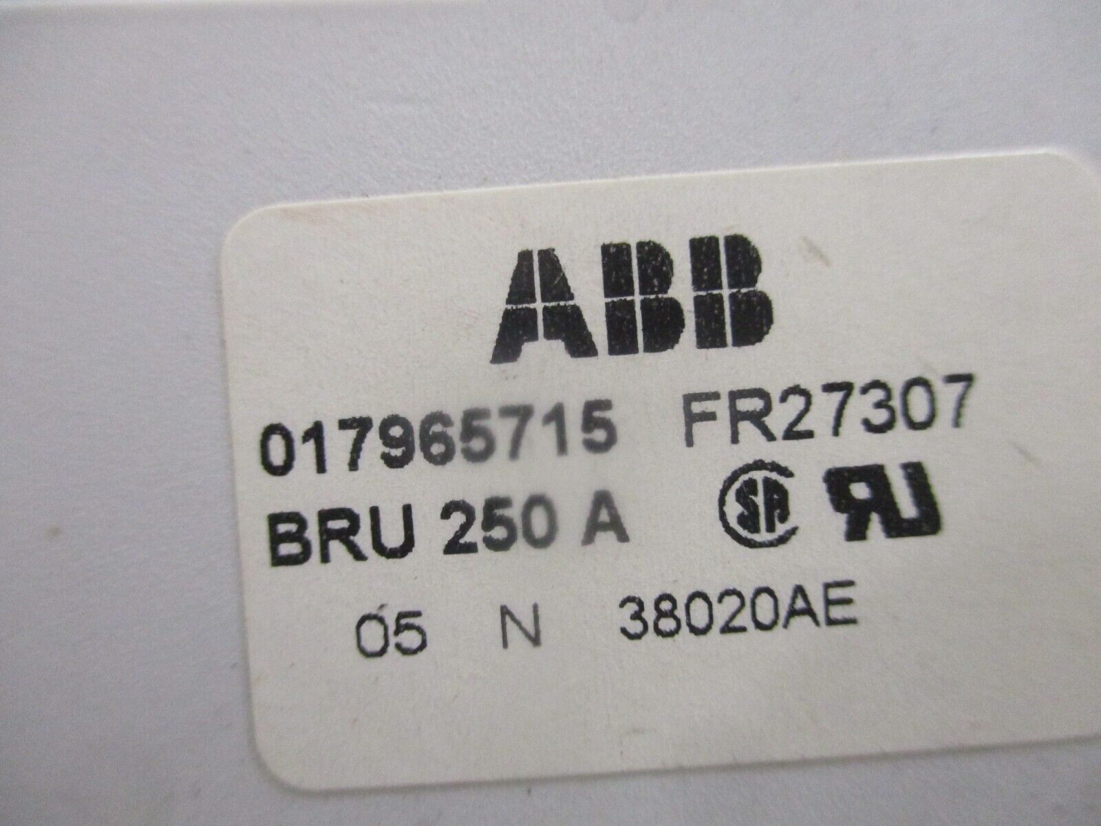 ABB BRU Terminal Block 017965022 FR27309 400A *No Terminal Cover* Used