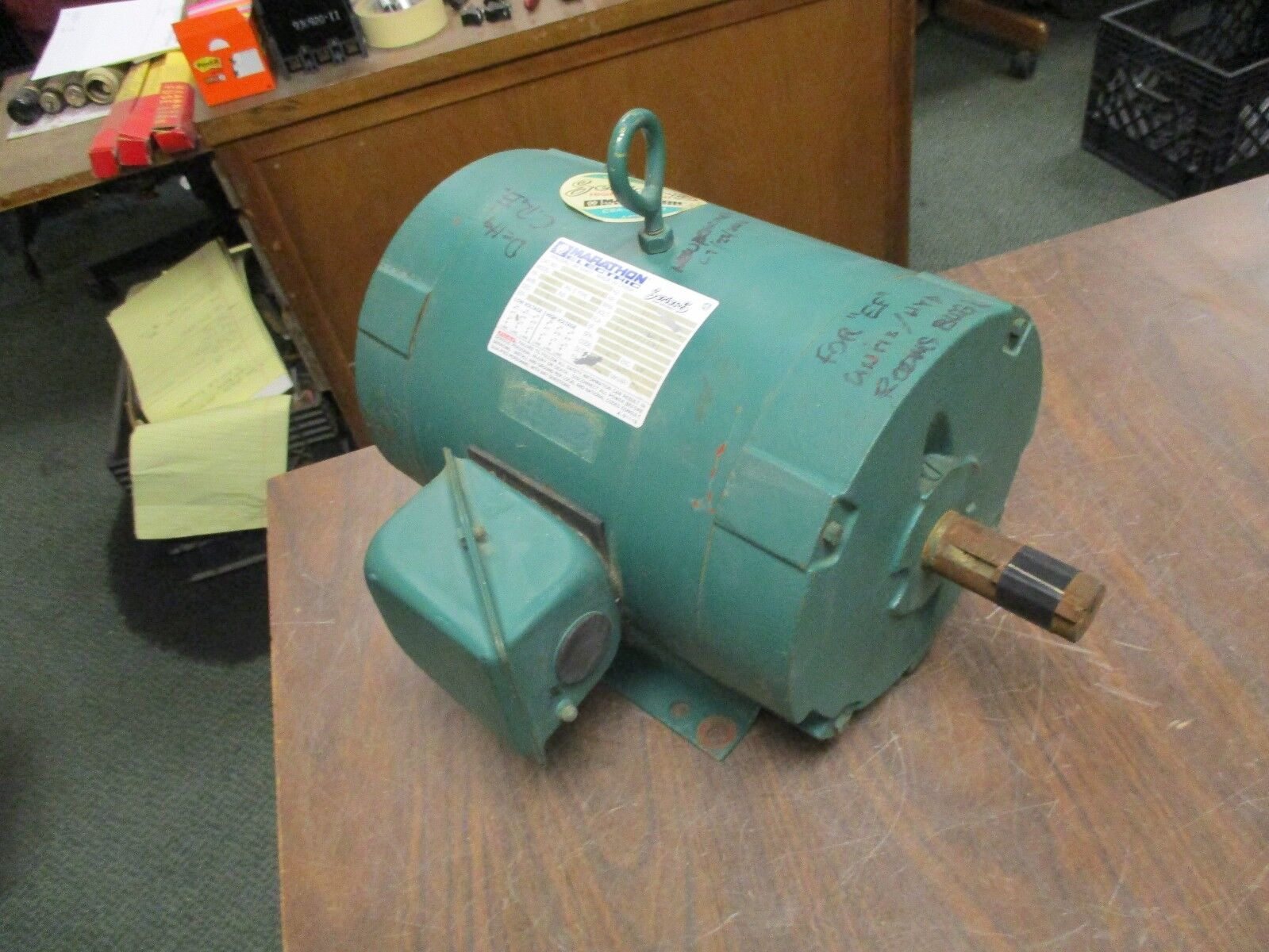 Marathon AC Motor E718 1½HP 1470/1760RPM Frame: 182T Encl: DP Used