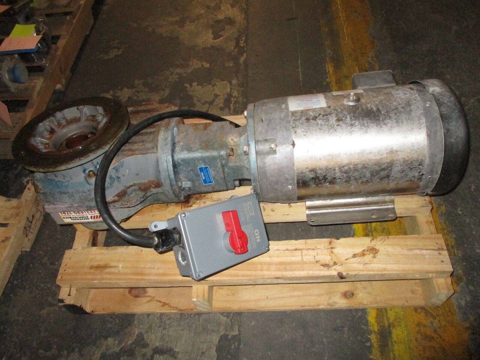 Baldor Stainless Steel Motor w/ Gear CSWDM37101 / KAF77AM213-KS 7.5HP 1800RPM