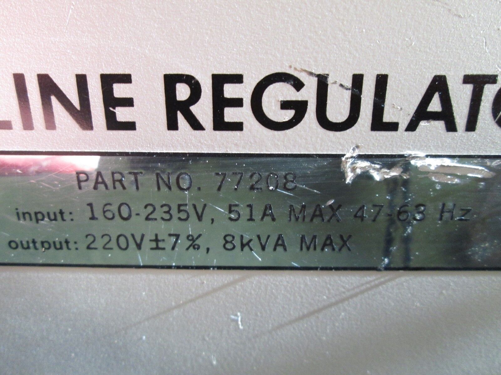 Topaz AC Line Regulator 77208 8KVA Used