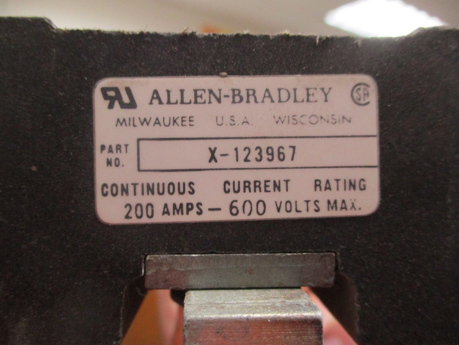 Allen-Bradley  Fuse Block  X-393981  TR125R 125A Fuse  200A  600V  1P  Used