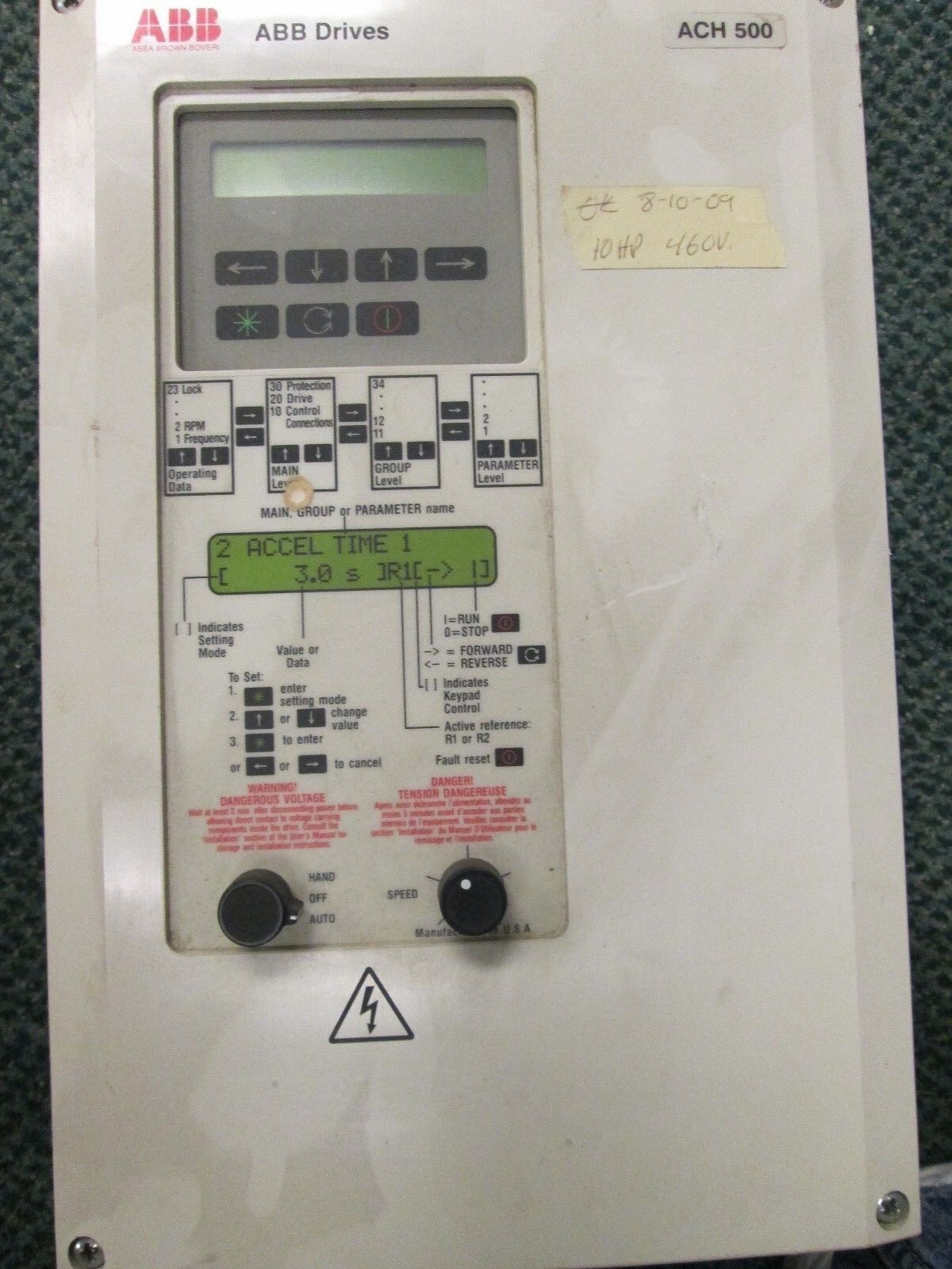 ABB AC Drive ACH501-010-4-00P2 10HP 3Ph Input: 440-500V Used