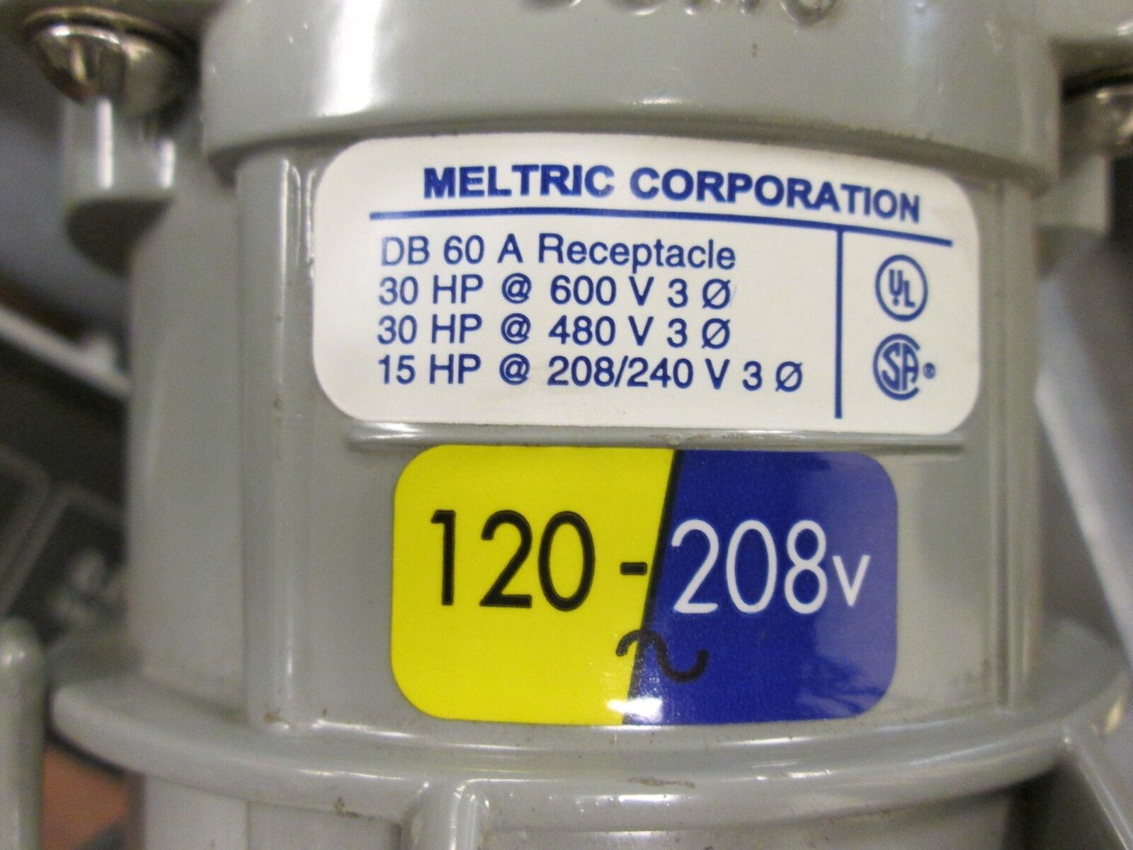 Meltric  Receptacle w/ Base  DSM6  60A  600V  3P  4W