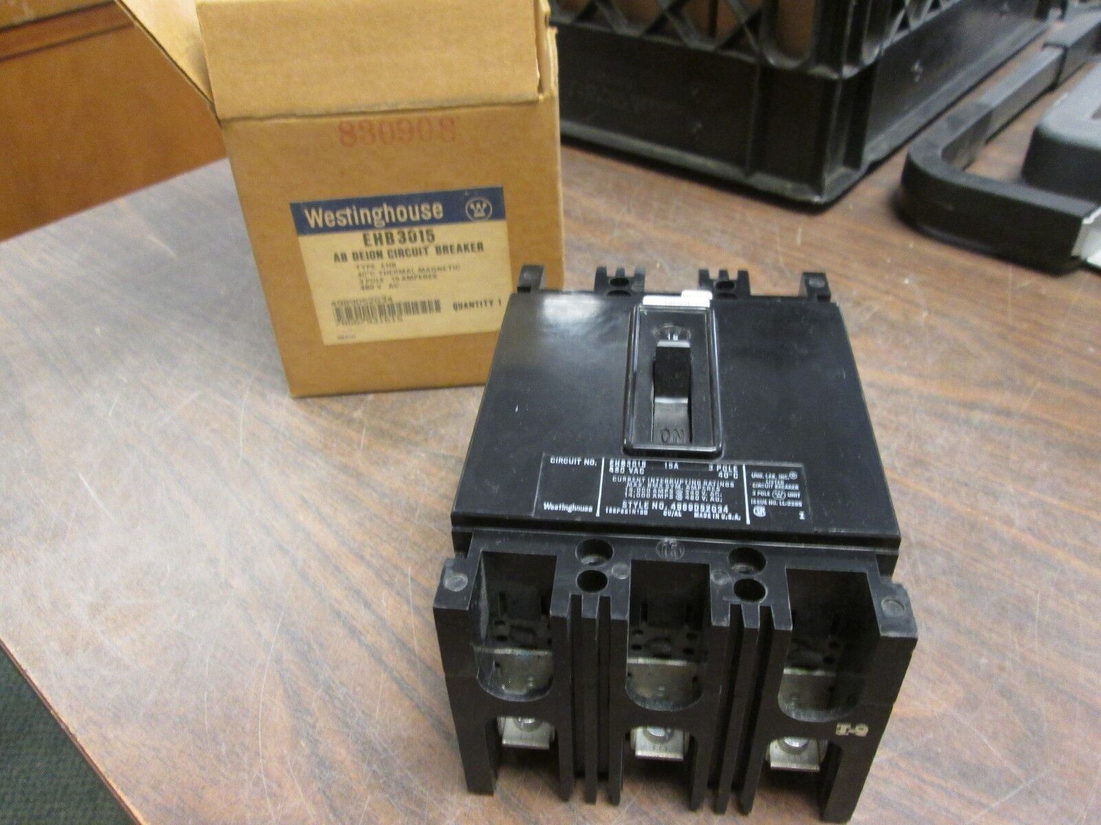 Westinghouse AB DeIon Circuit Breaker EHB3015 15A 480V 3P New Surplus