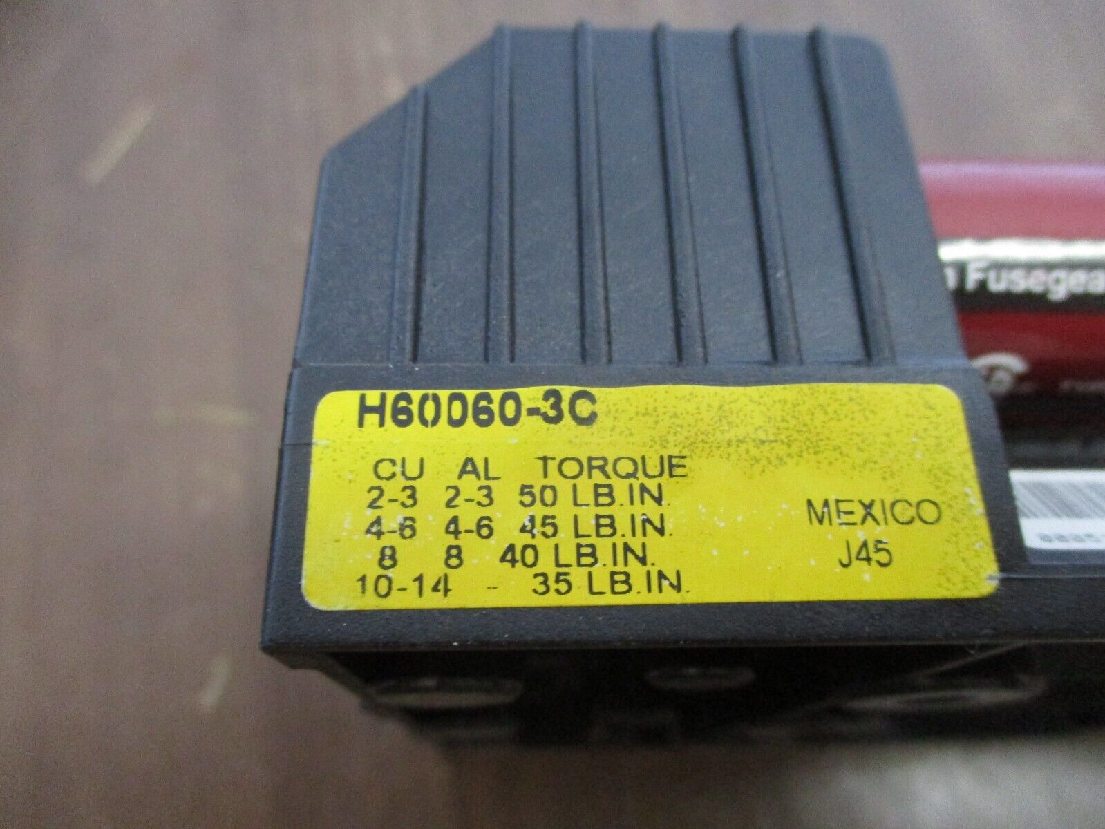 Buss Fuseholder H60060-3C 60A 600V 3P w/ (3) 60A Fuses Used