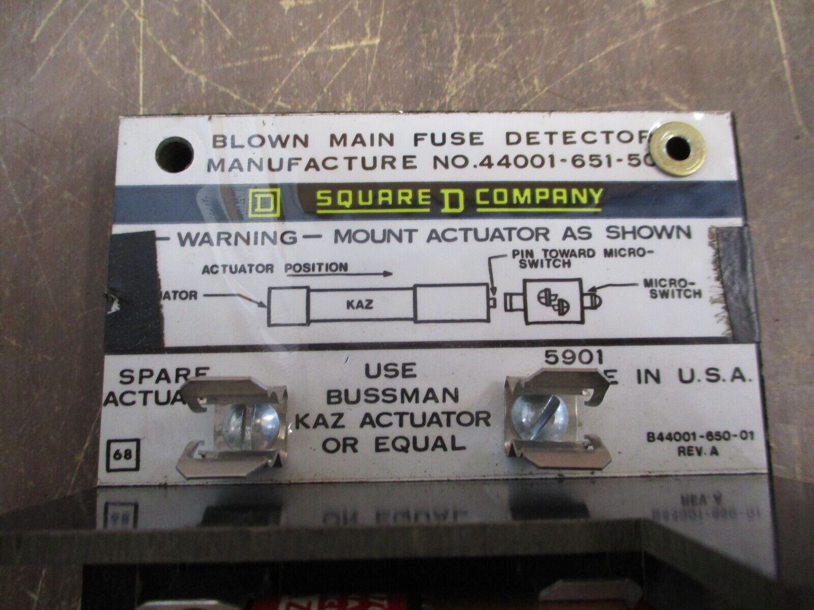 Square D Blown Main Fuse Detector 44001-651-50 Used