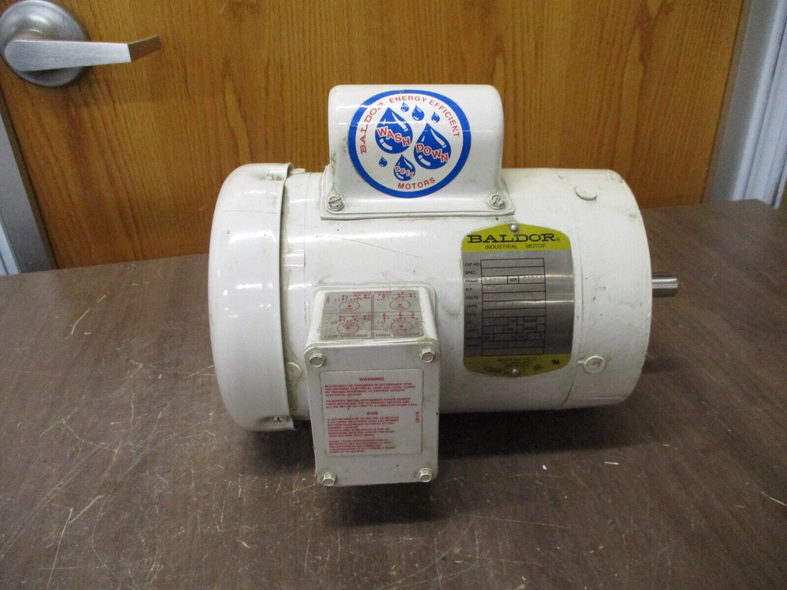 Baldor Motor VWDL3504 1/2HP 1800RPM 115/230V 8/4A 1Ph 60Hz Used