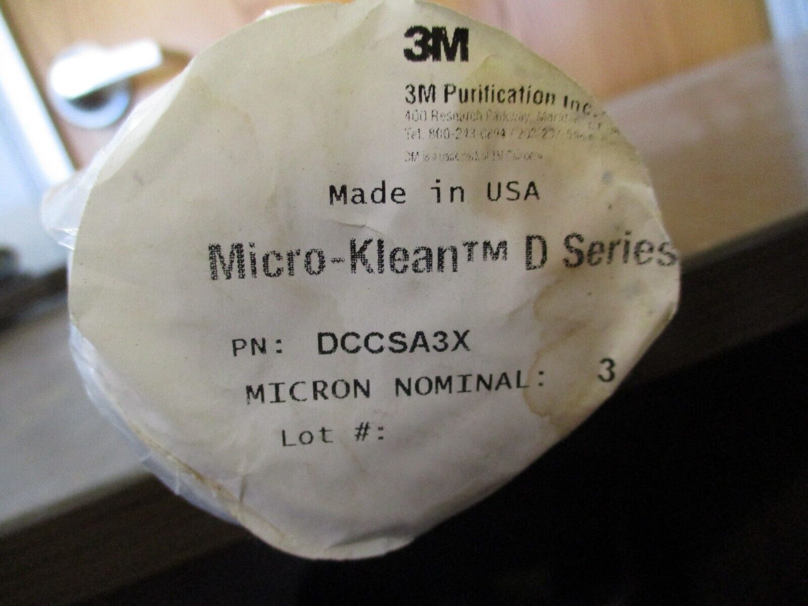 3M Micro-Klean Filter Cartridge DCCSA3X 3-Micron *No Box* New Surplus