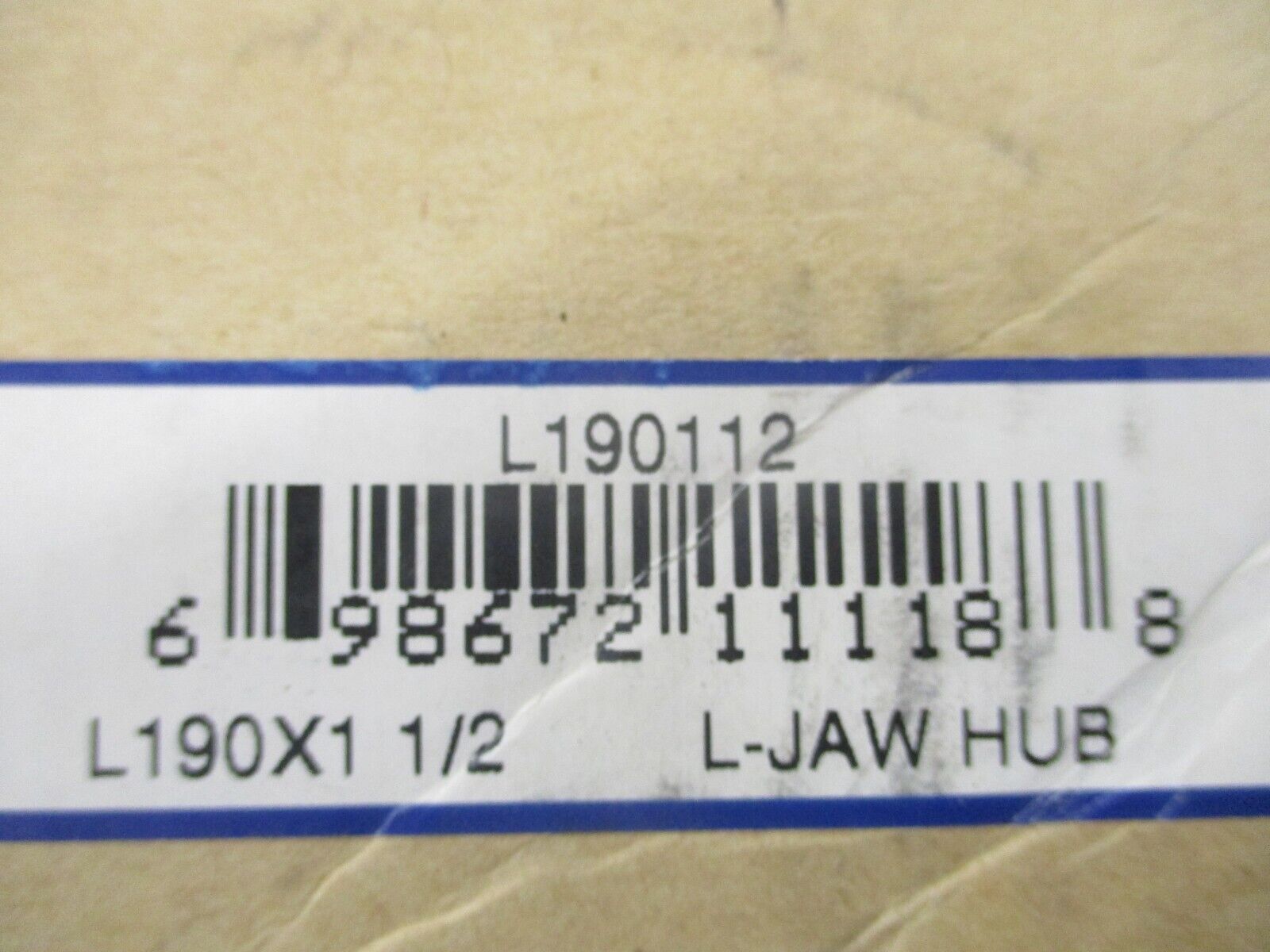 TB Wood's L-Jaw Hub L190112 L190 x 1 1/2 New Surplus