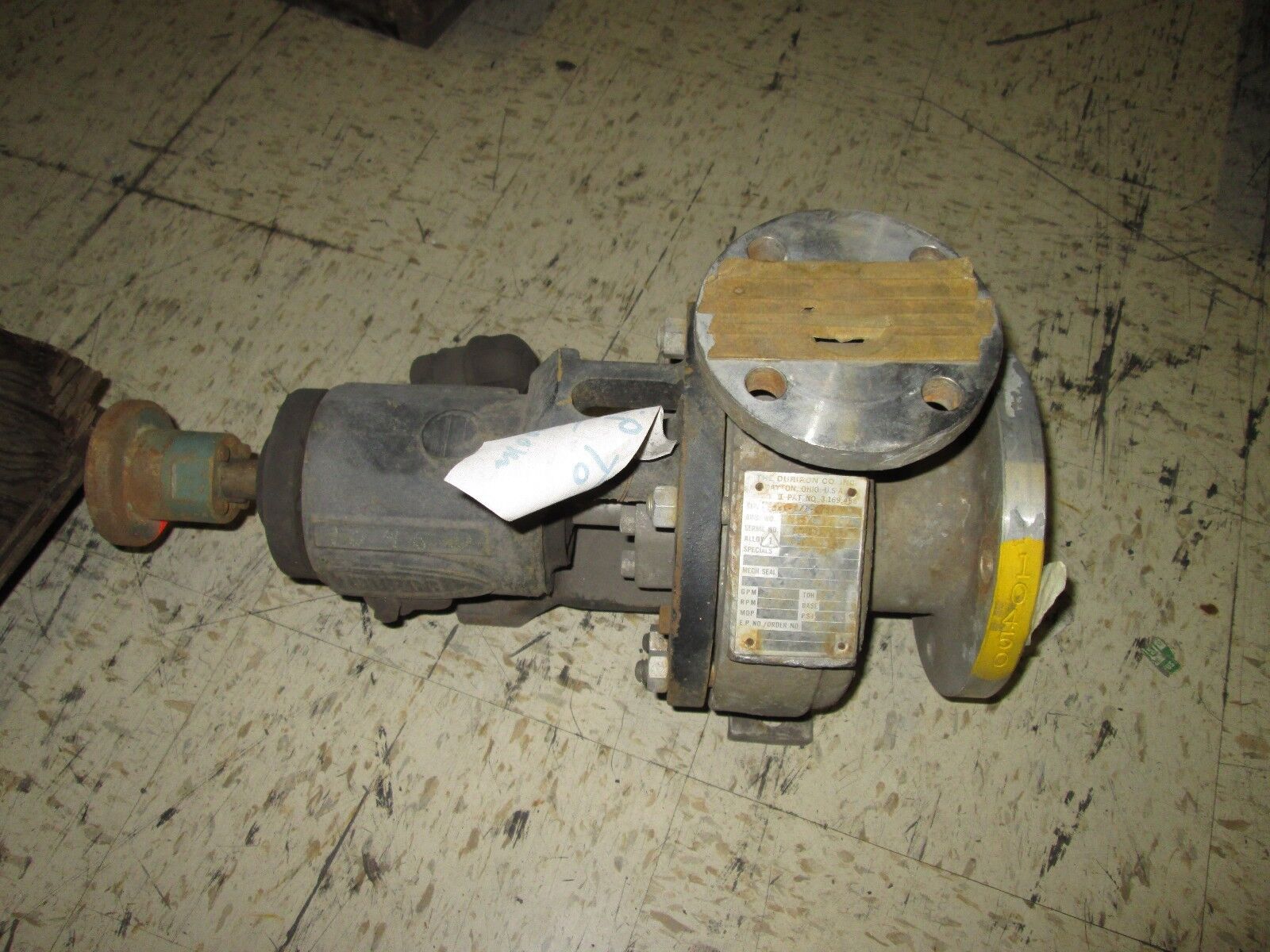 Duriron  Centrifugal Pump  B-84744  3x1-1/2-6/57  D20 Allow