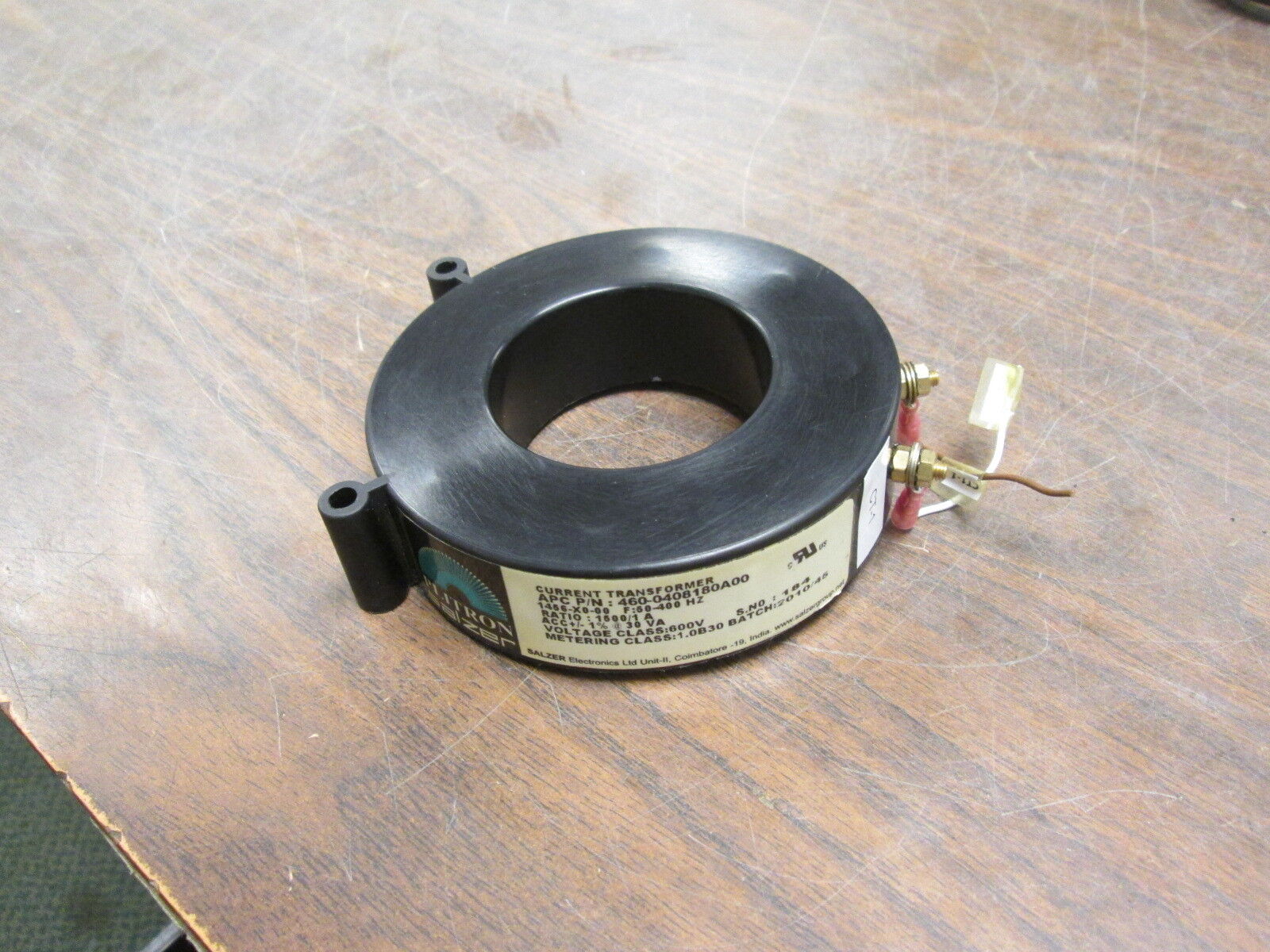 Plitron Salzer Current Transformer 460-0408180A00 Ratio 1500:1A 30VA 600V Used