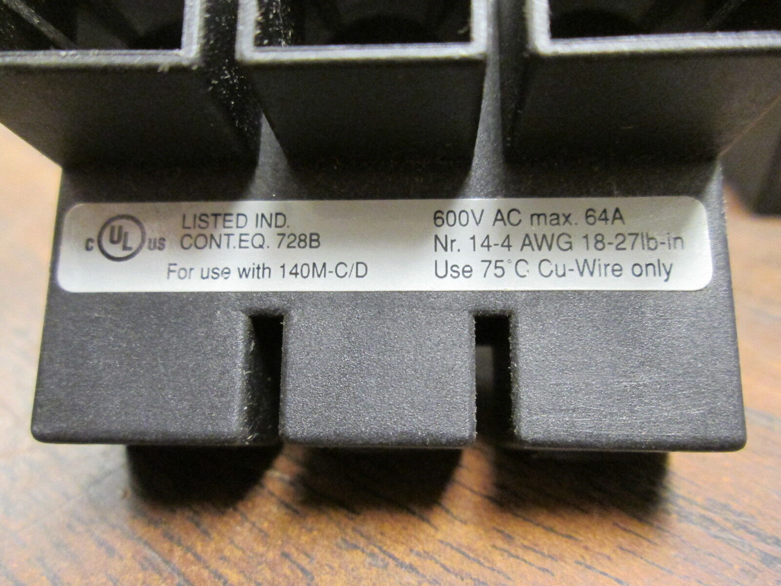 Allen-Bradley Contact Block CAT140M-C-WTE Ser A 64A 690V *Lot of 3* Used